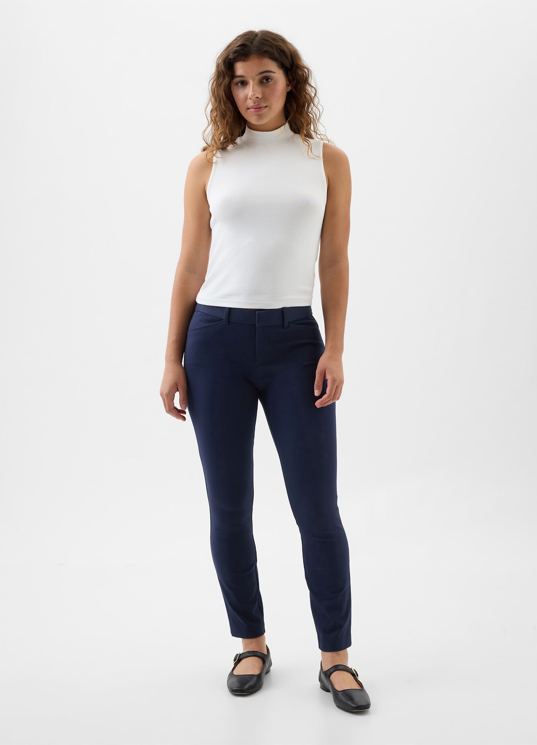 Pantalone a sigaretta in cotone stretch