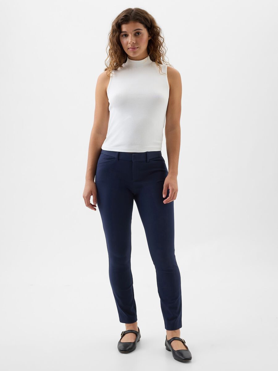 Cigarette trousers in stretch cotton Woman_0