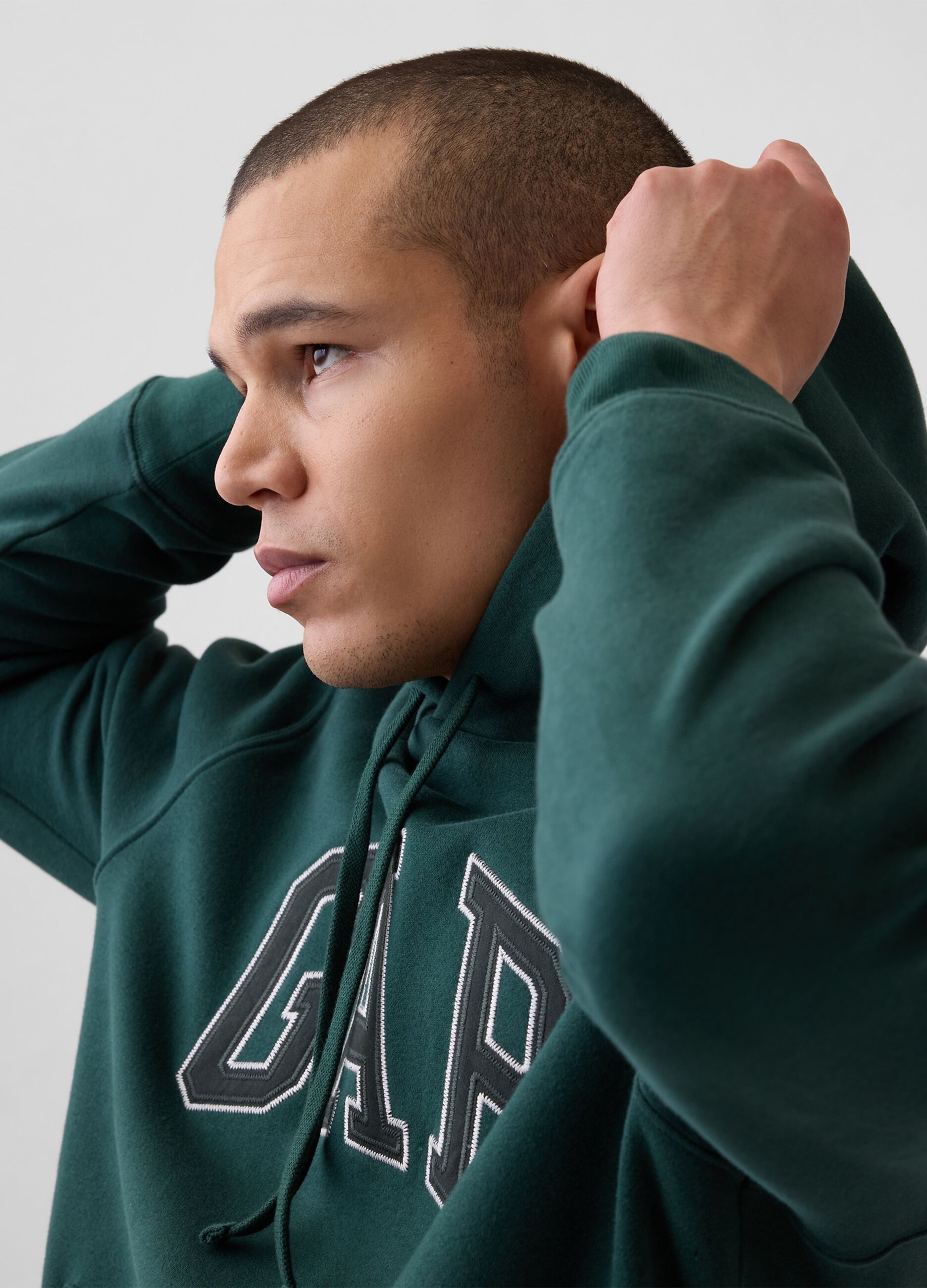 Felpa con cappuccio e logo in misto cotone