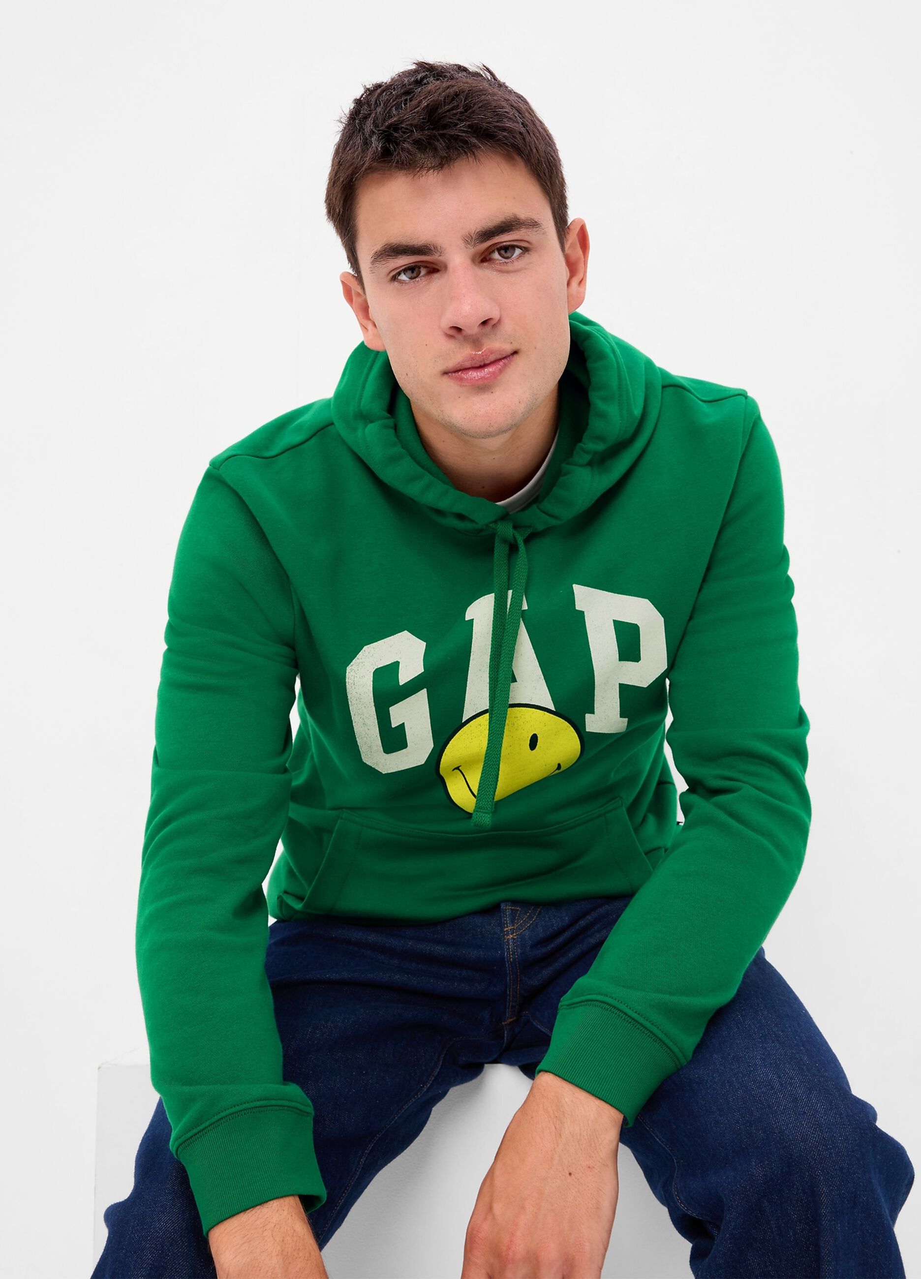 Hoodie with Smiley® print and logo