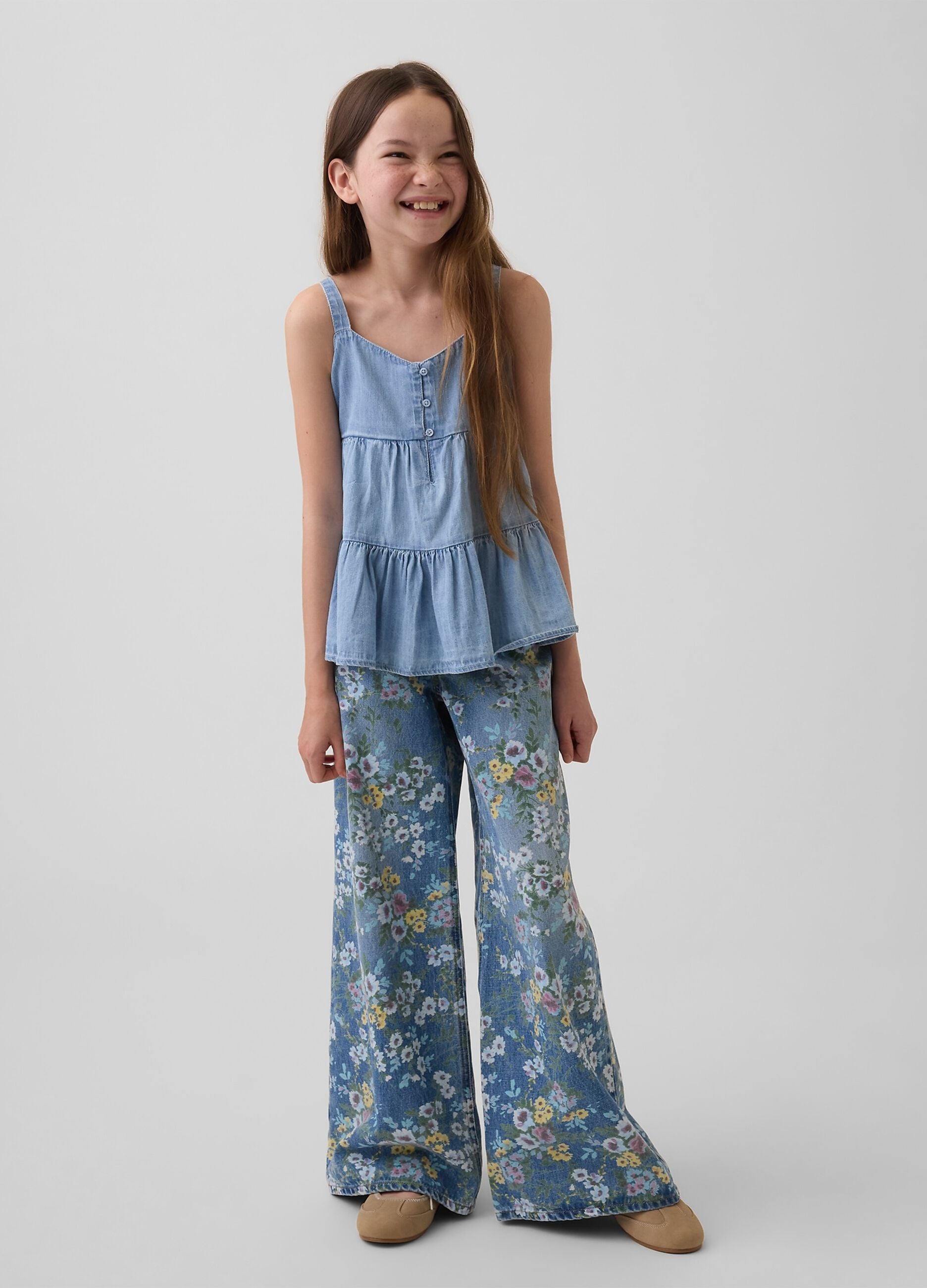 Top denim in puro cotone