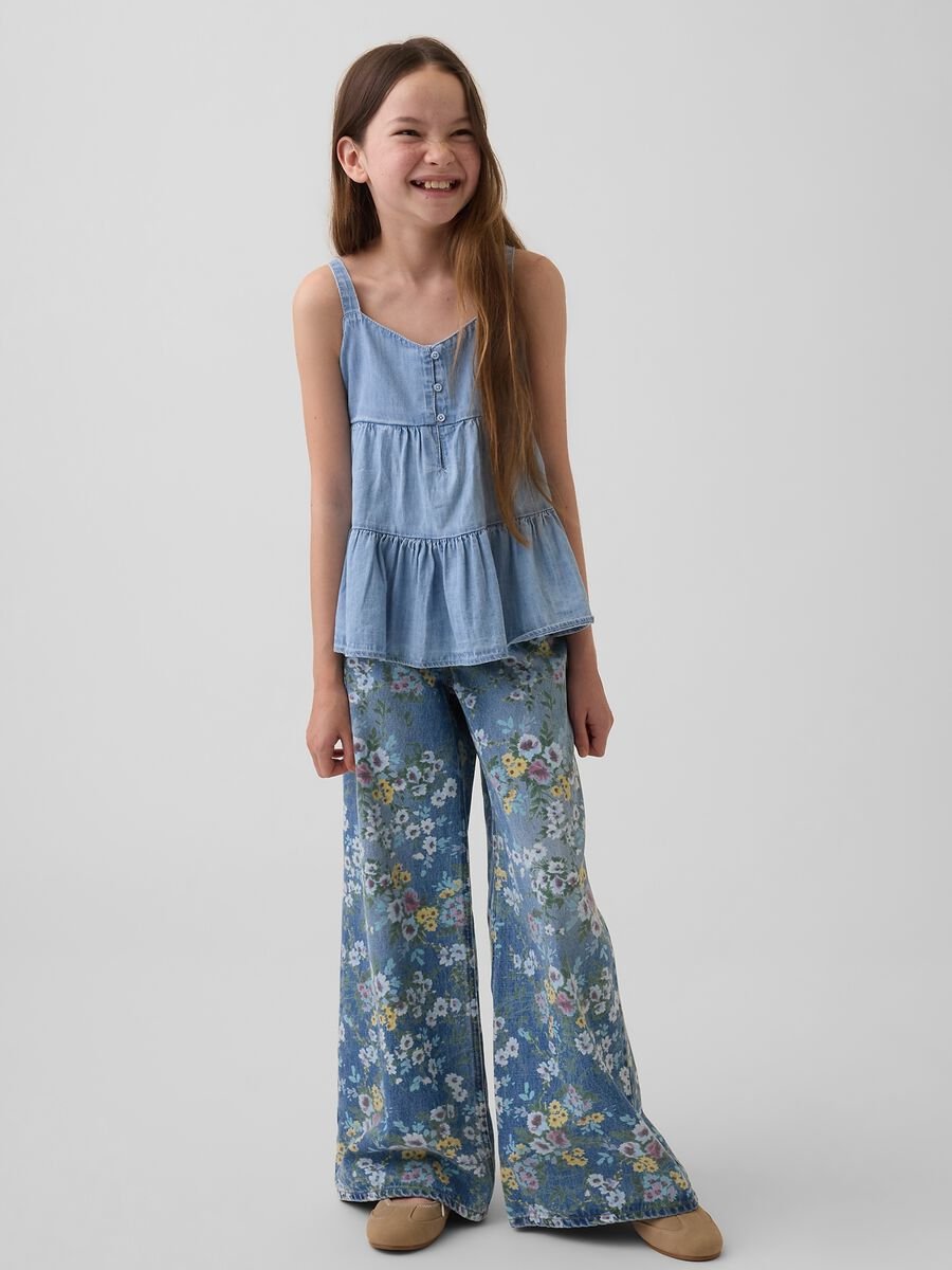 Top denim in puro cotone Bambina_2