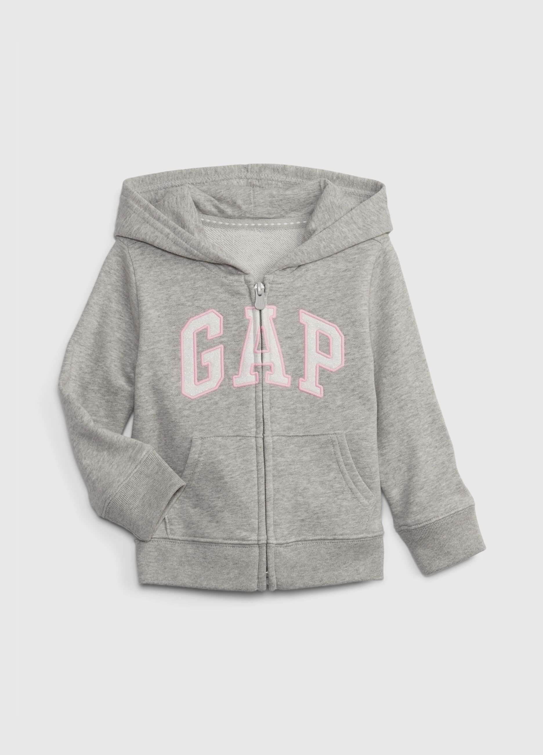 Full-zip con cappuccio e patch logo