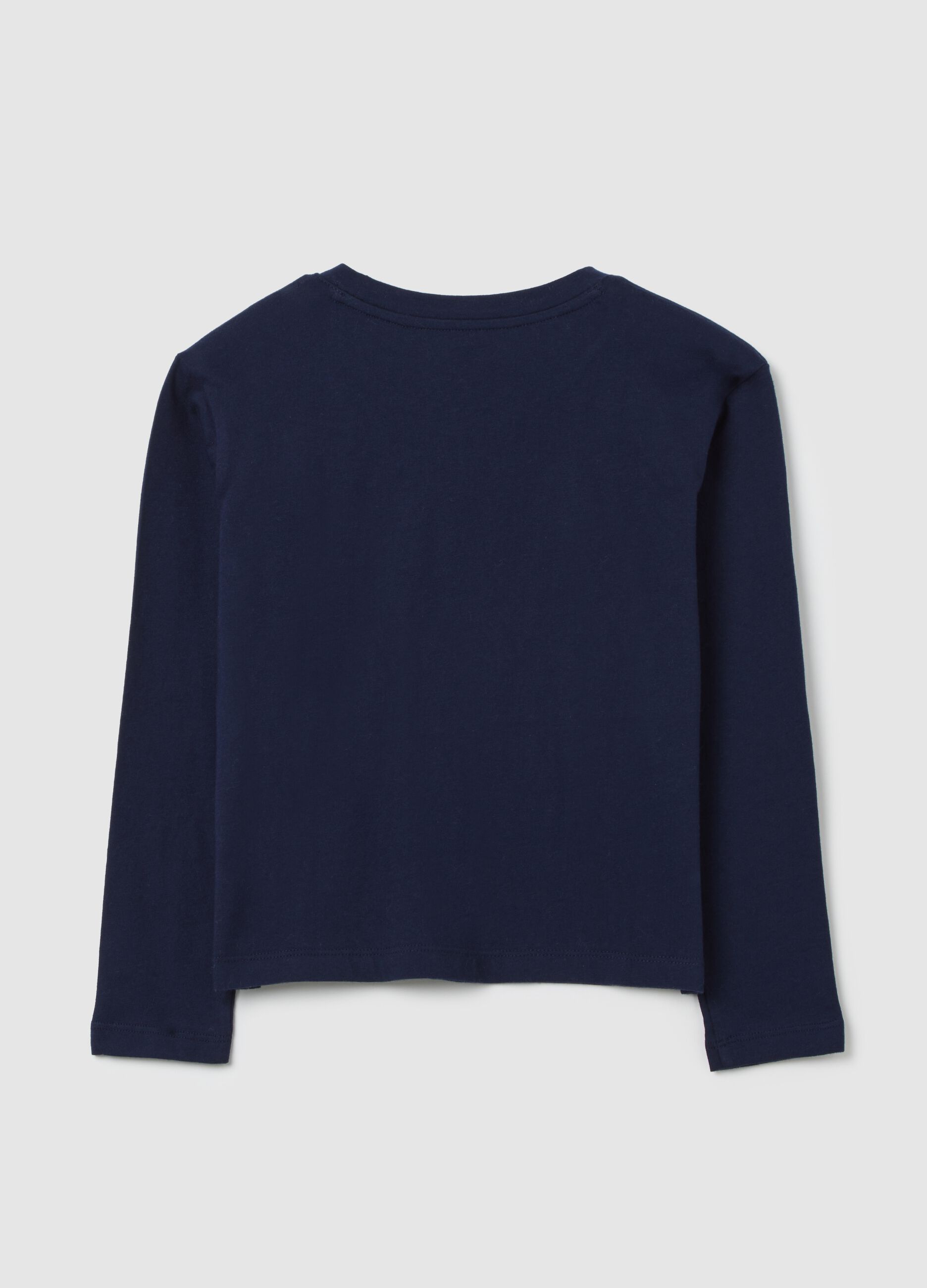Blue T-shirt with long sleeves and logo_1
