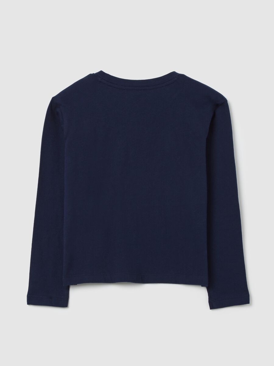 Blue T-shirt with long sleeves and logo Baby Girl_1
