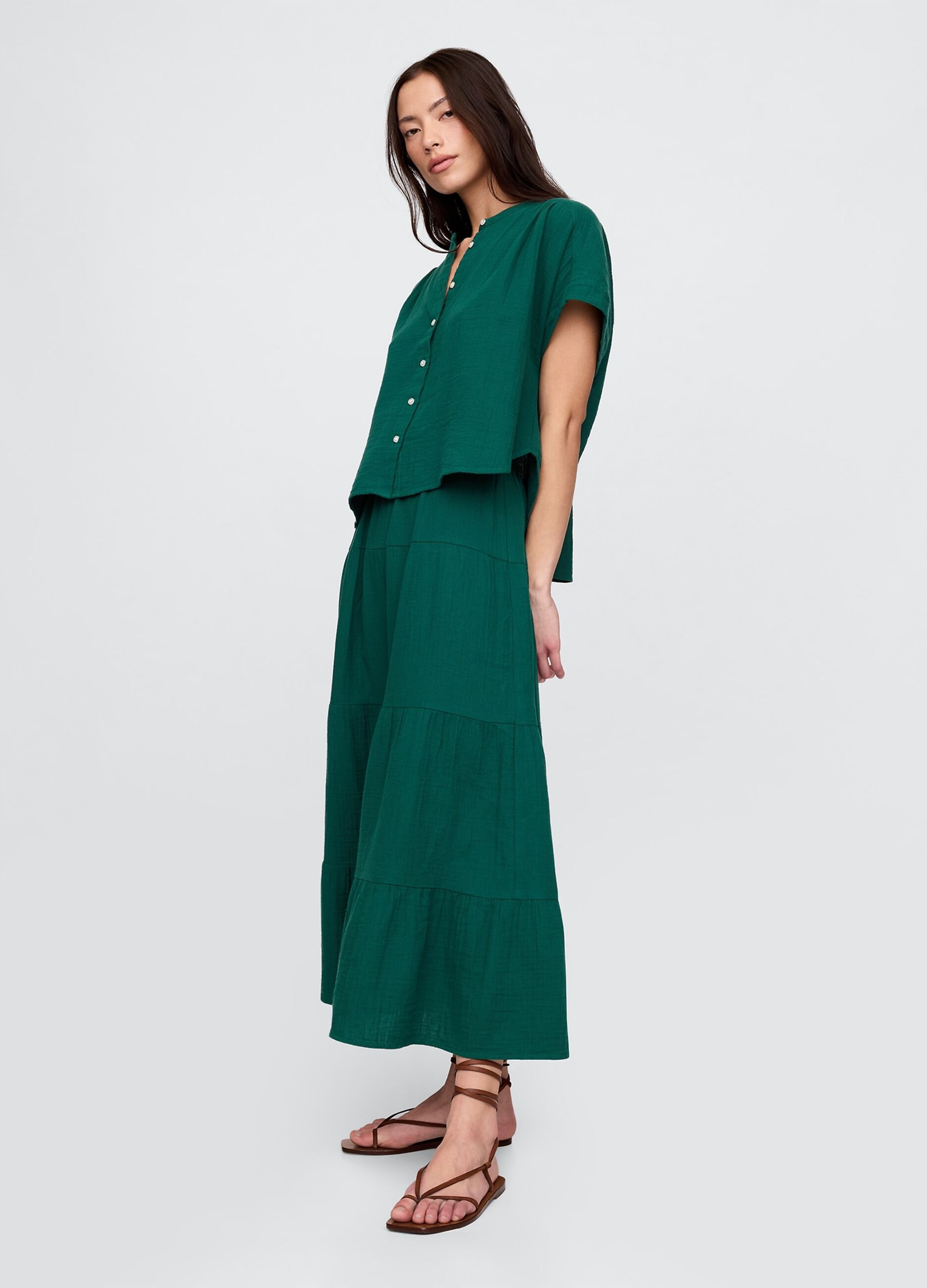 Camicia verde in cotone leggero_2