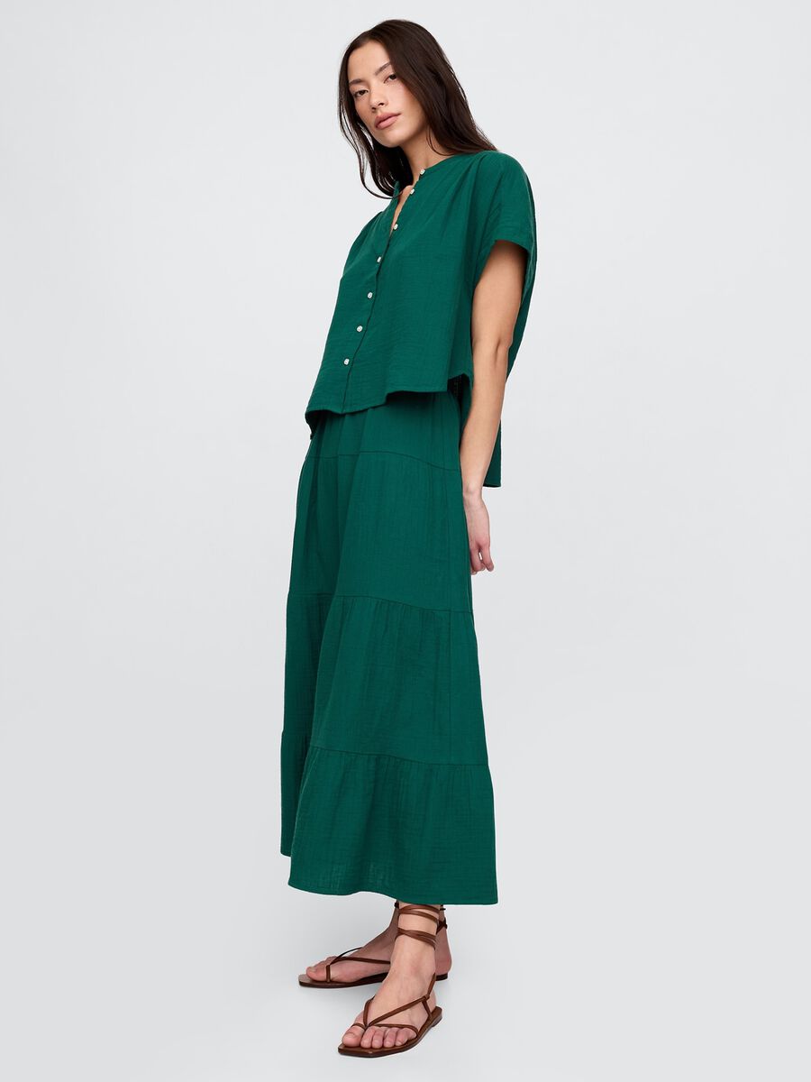 Camicia verde in cotone leggero Donna_2