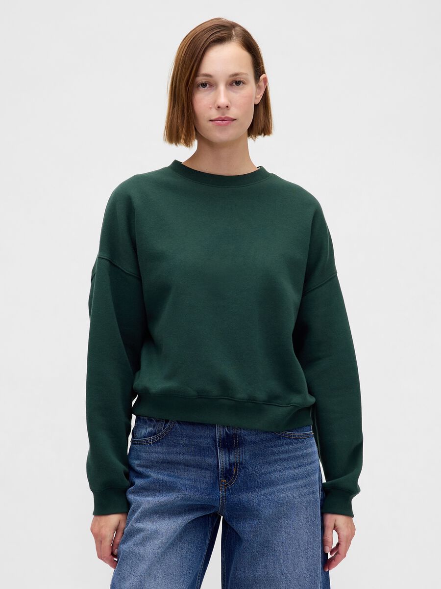 Green Crewneck Sweatshirt Woman_0