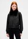 Black bomber jacket with faux fur collar_0