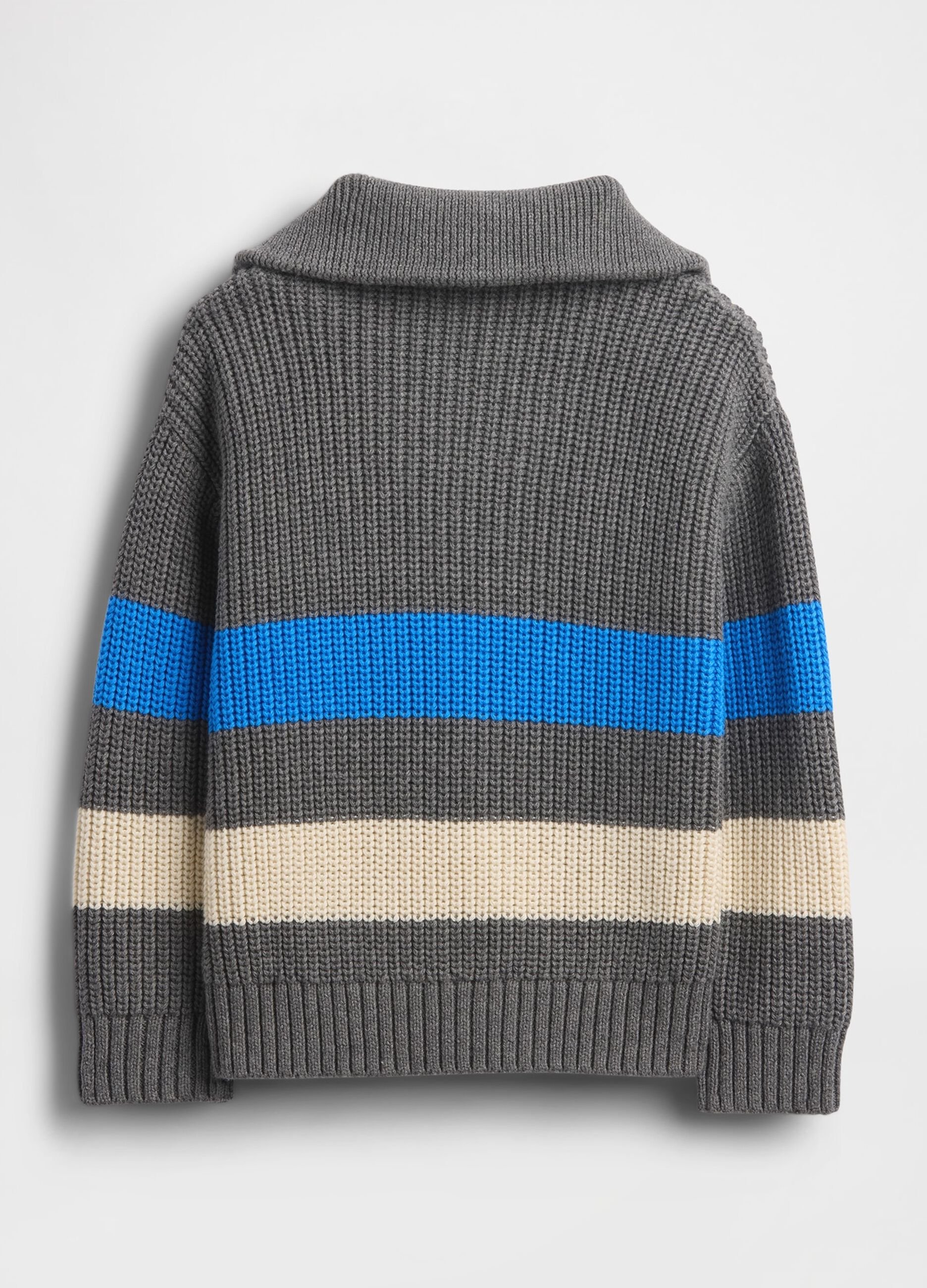 Pullover grigio a righe in cotone