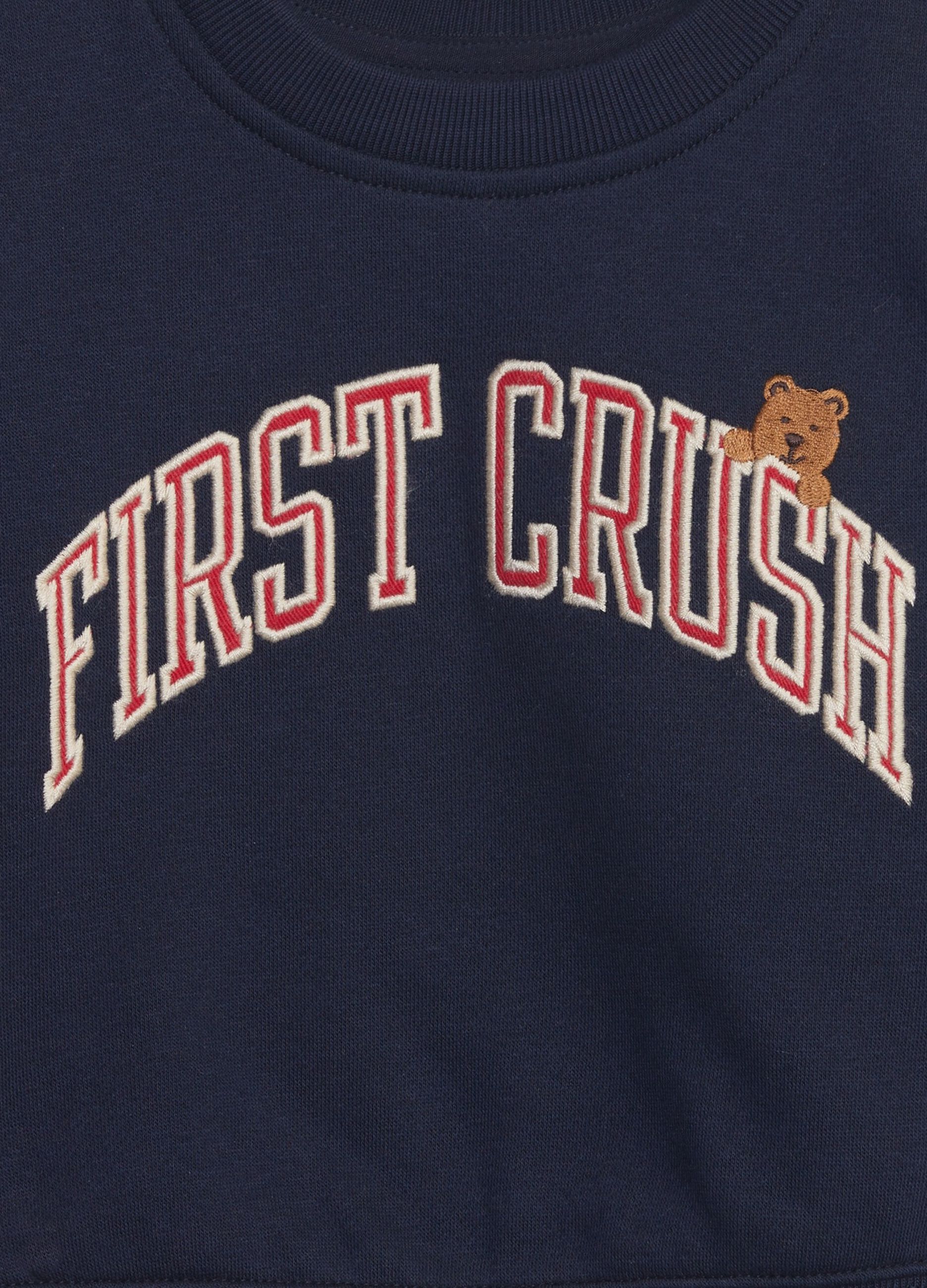 Sweatshirt with embroidered bear and lettering patch_2