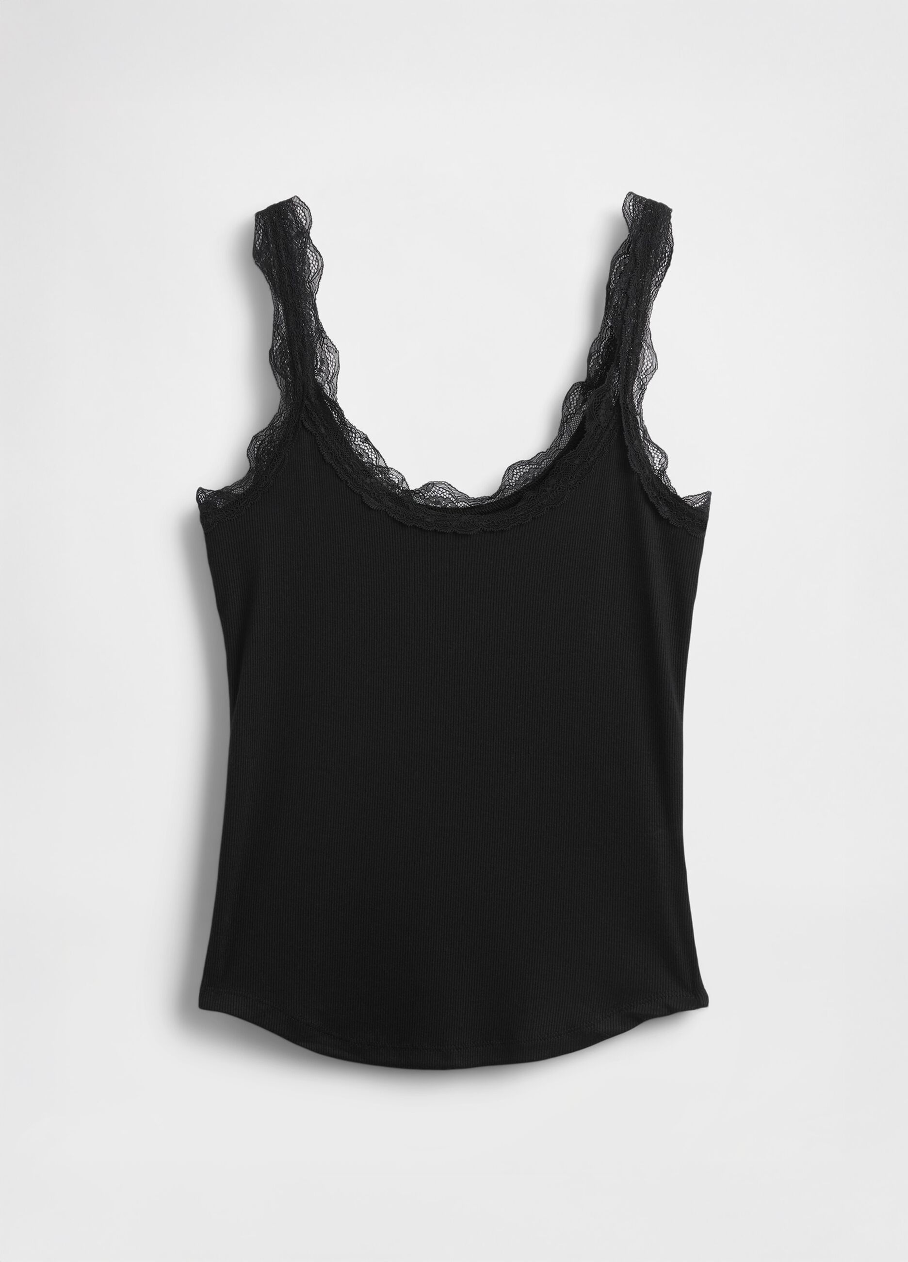 Black pyjamas with lace details