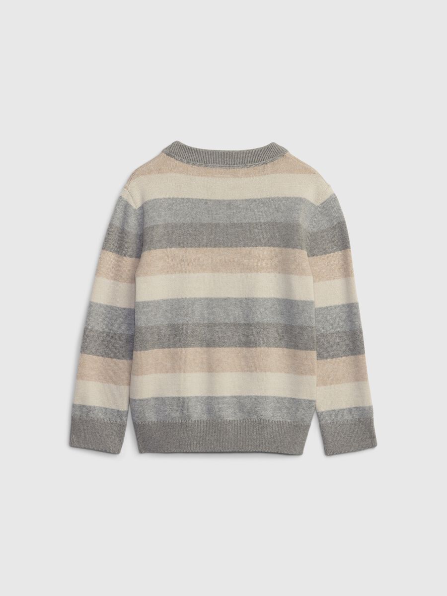 Pullover a righe con patch logo Bimbo_1