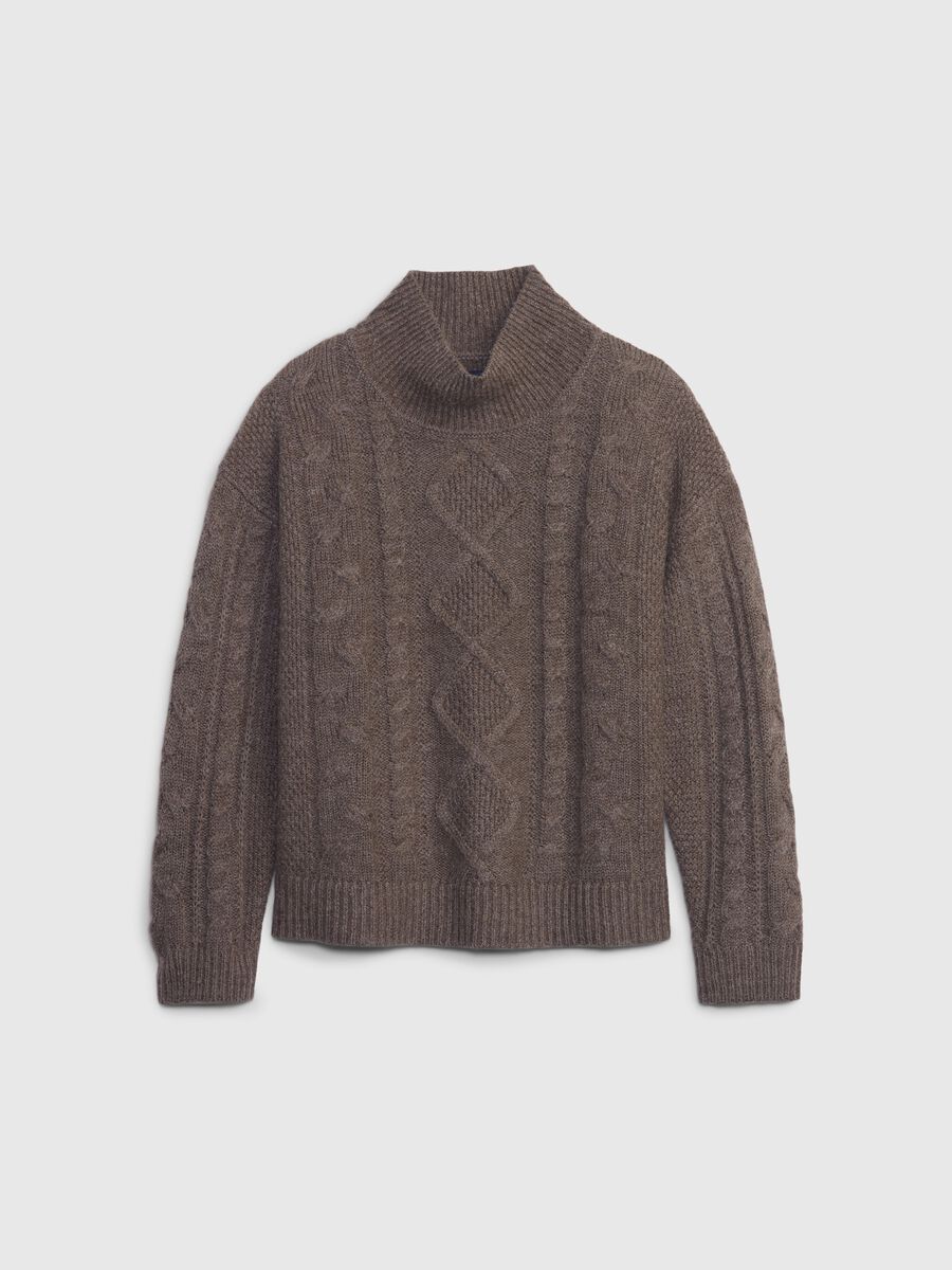 Cable knit mock neck pullover Woman_3