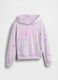Girls' Purple Cotton Blend Sweatshirt with Floral Pattern_0