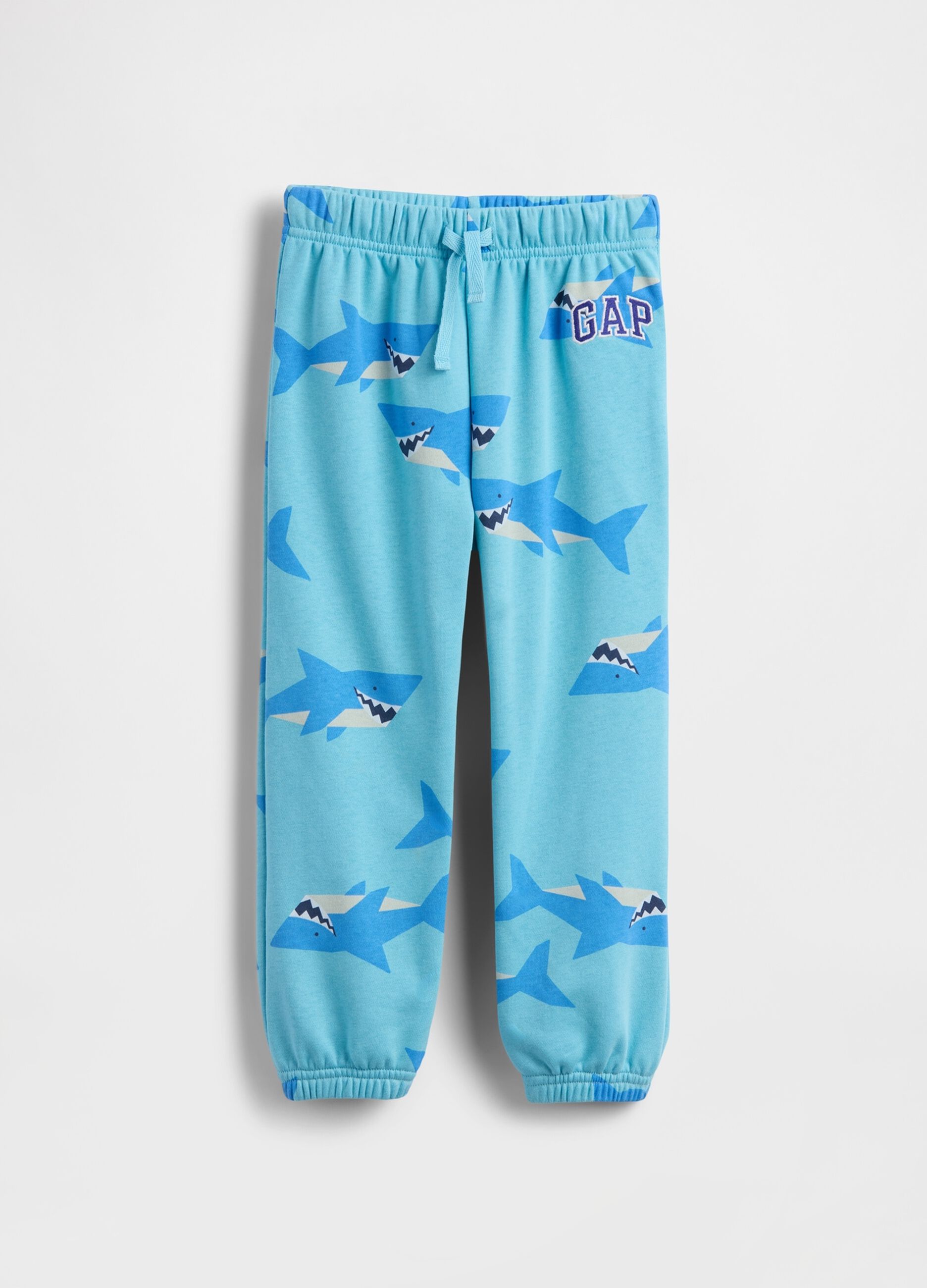 Pantaloni jogger in misto cotone con stampa squali