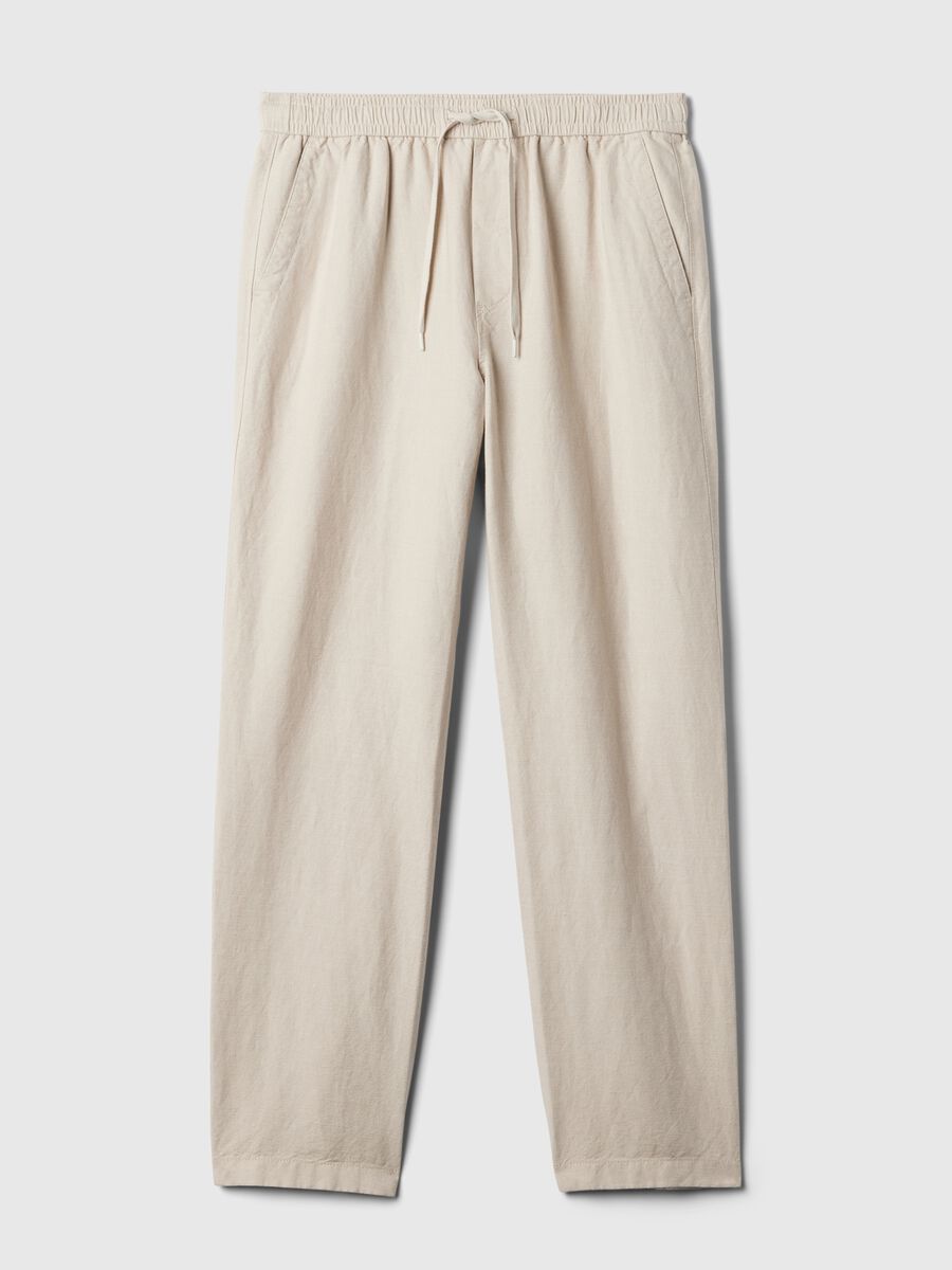 Pantalone pull-on in lino e cotone Uomo_3