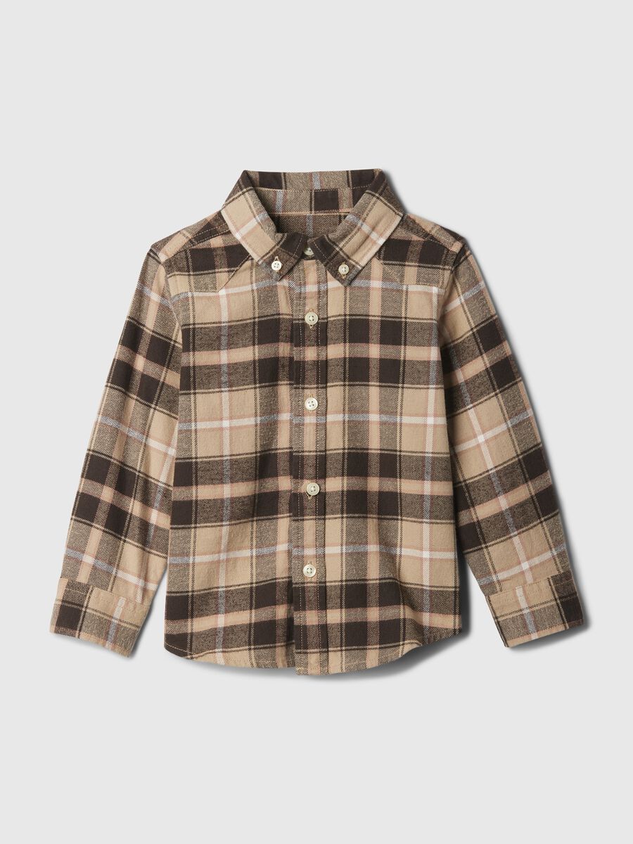 Camicia in flanella con fantasia check Bimbo_0