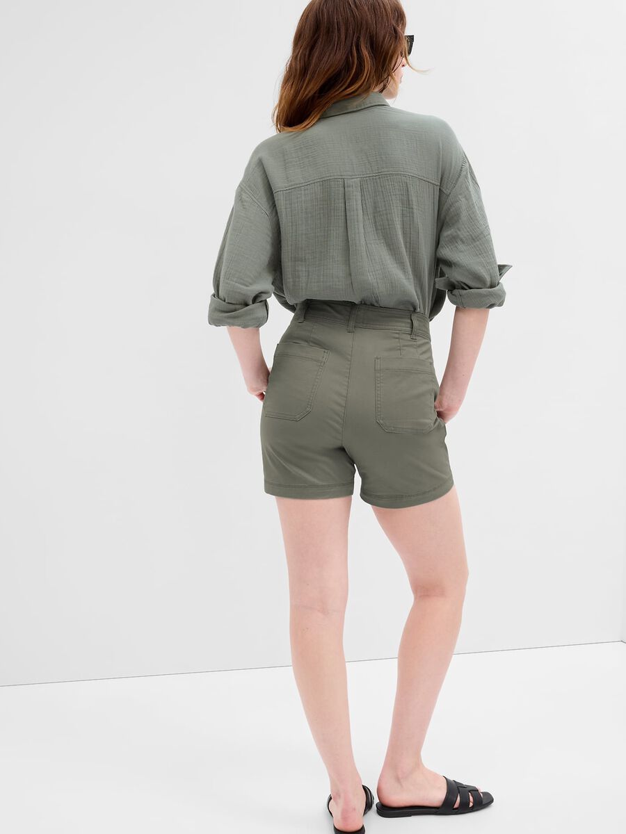 Utility shorts in stretch cotton Woman_1