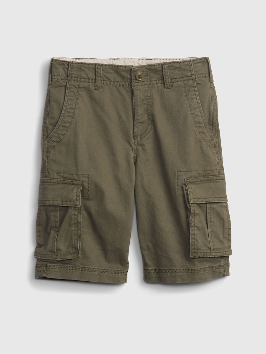 Stretch cotton cargo Bermuda shorts Boy_0