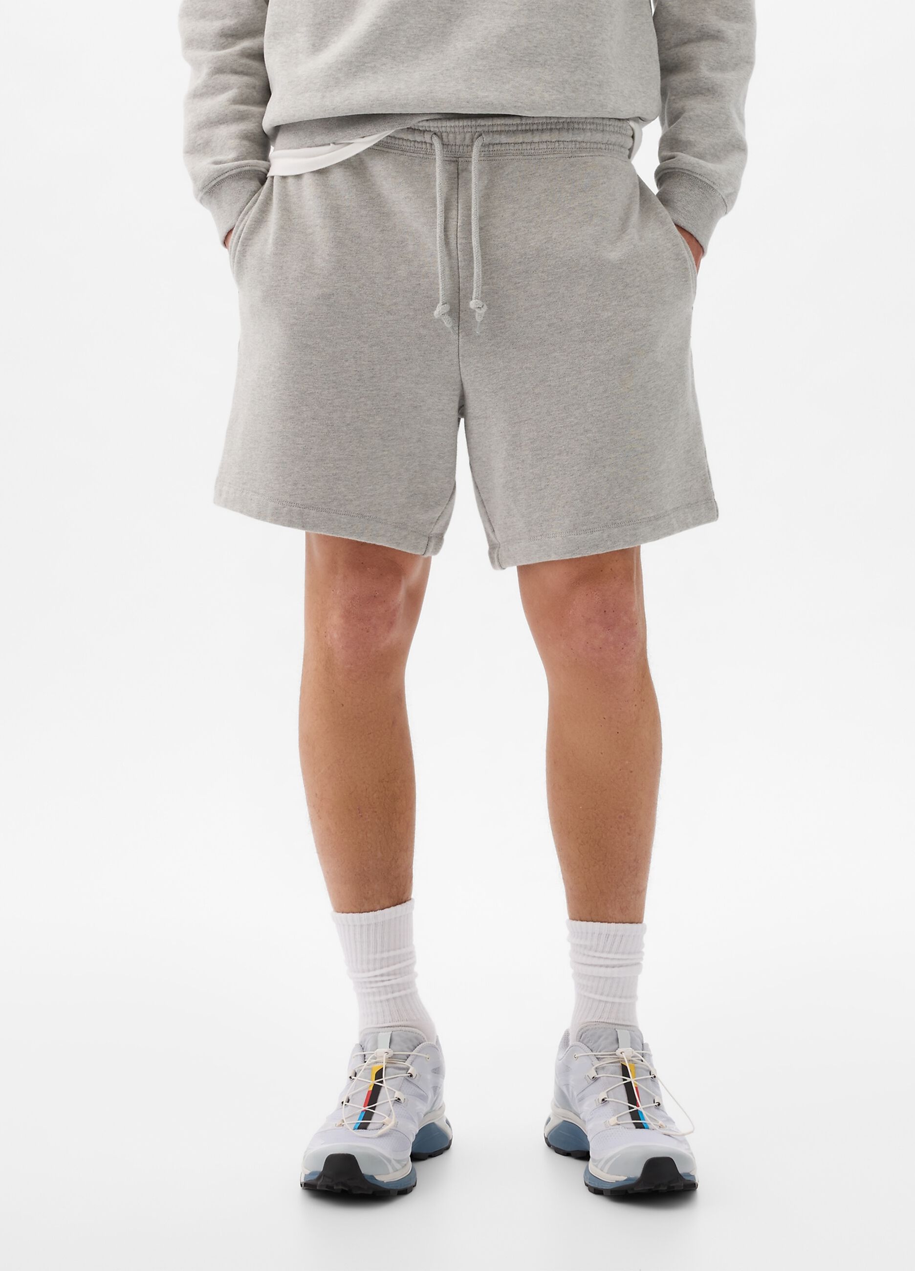 Bermuda joggers in fleece with drawstring_2