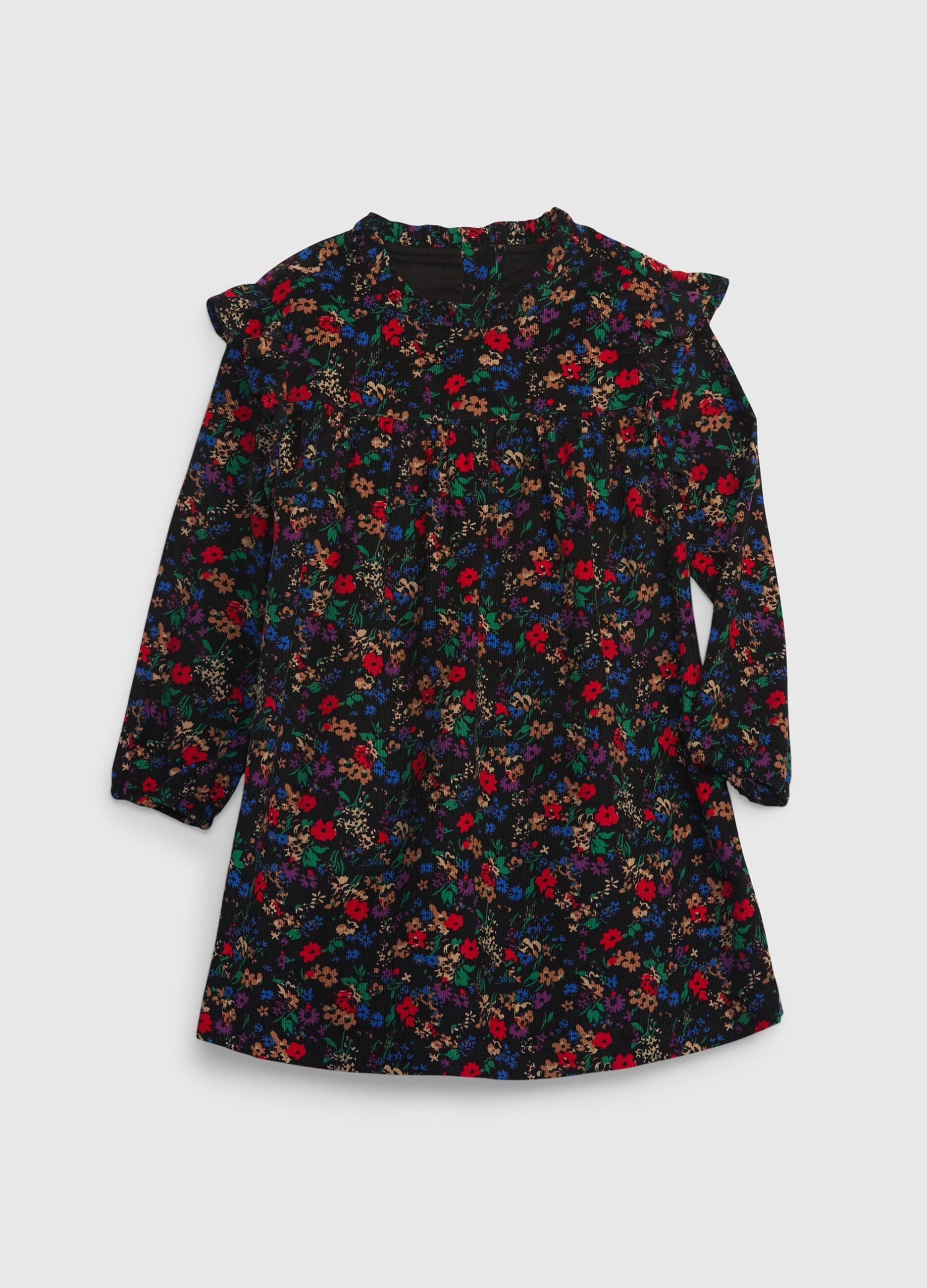 Floral corduroy dress