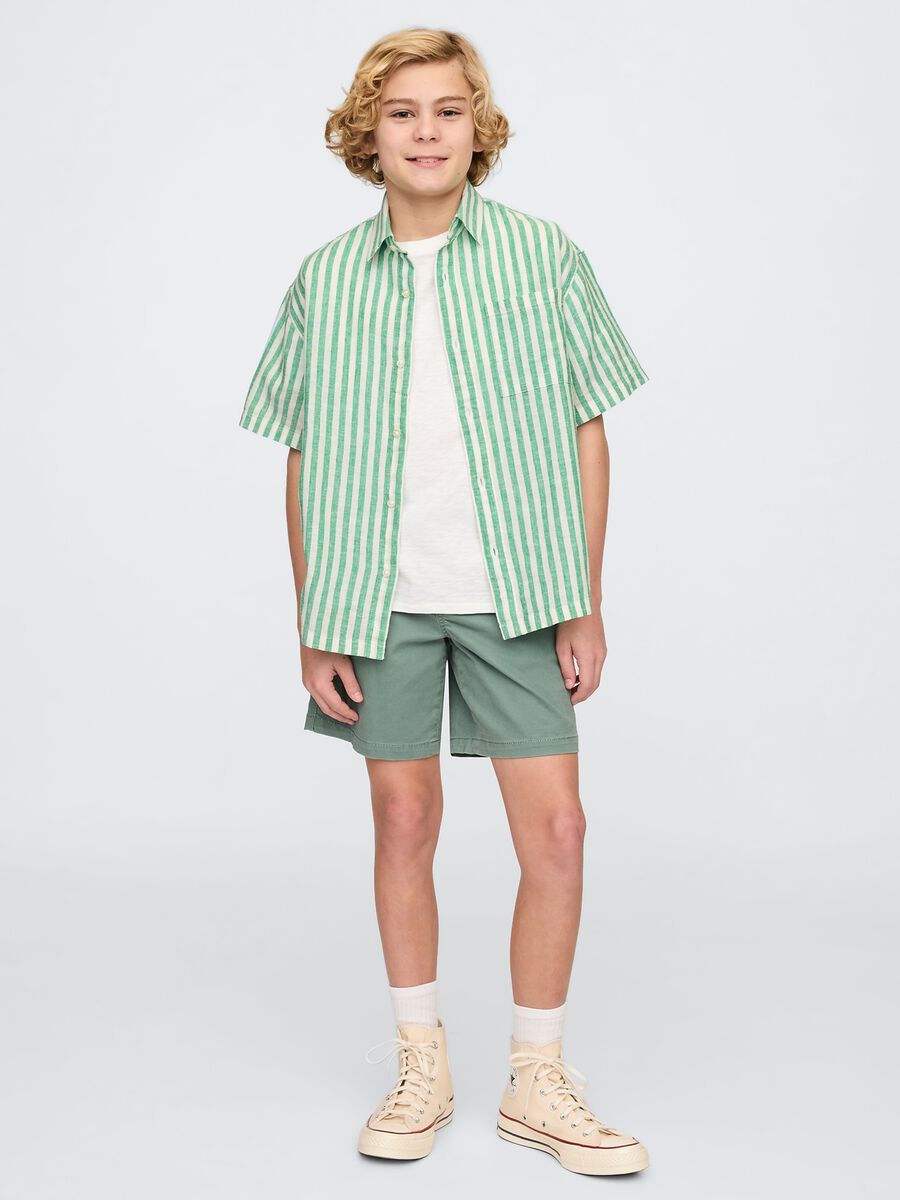 Camicia a righe verdi e bianche Boy_1