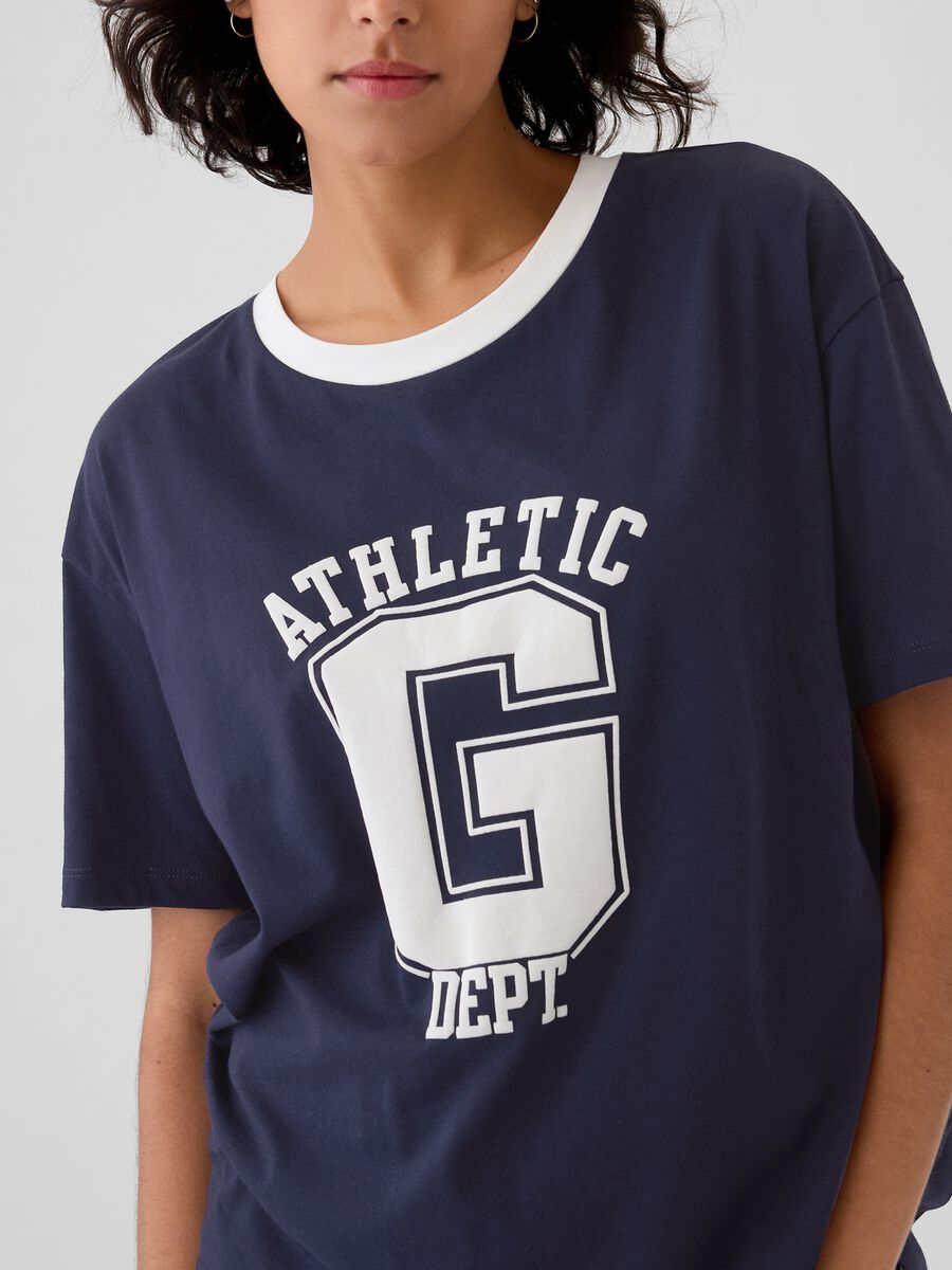 T-shirt in cotone bio stampa logo Athletic Dept. Donna_3