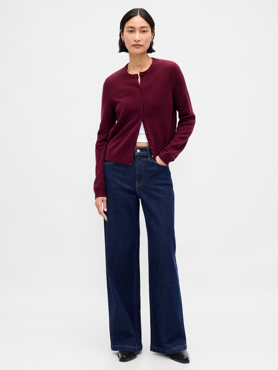 Cardigan viola in misto cotone Donna_0