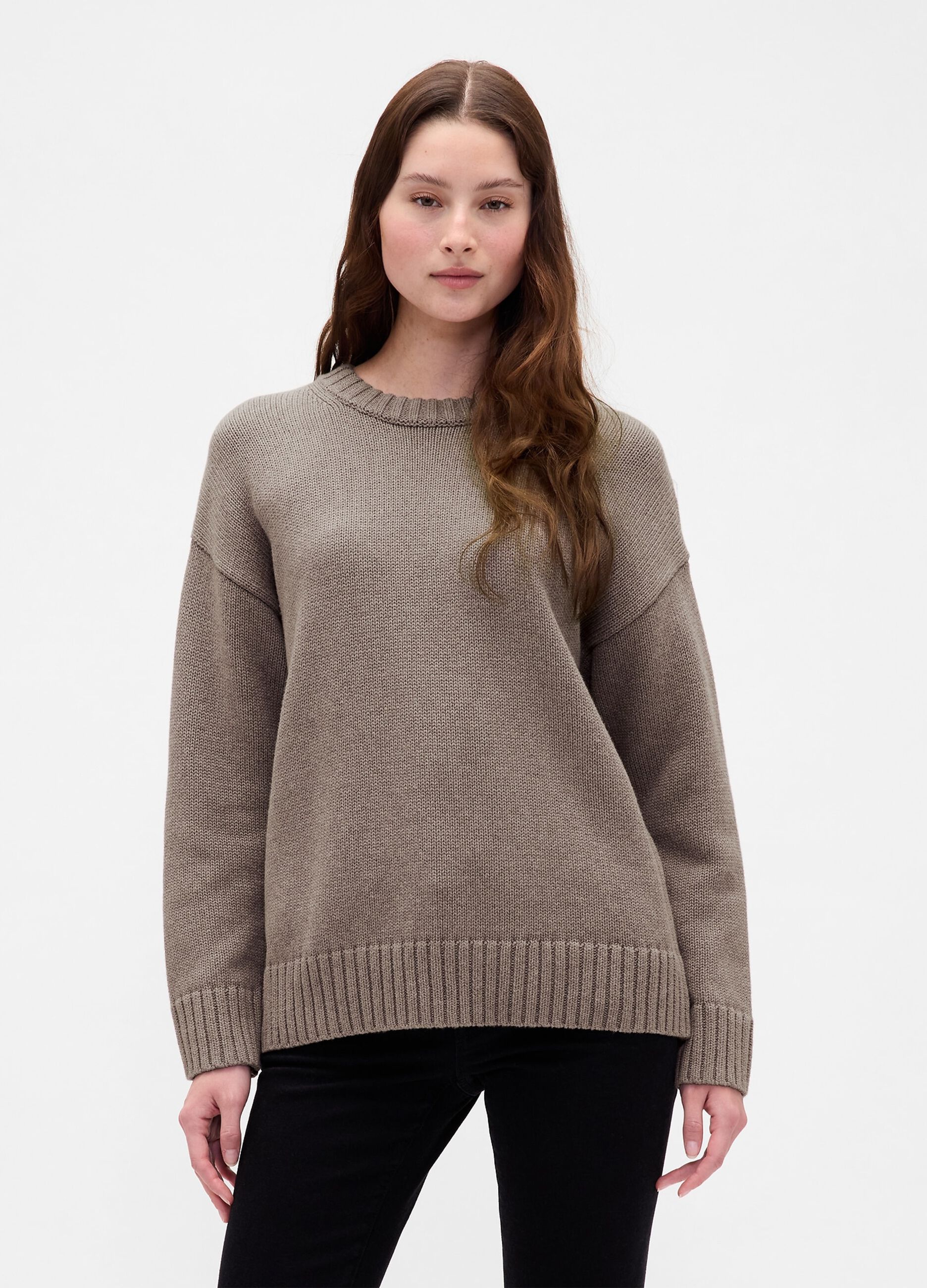 Maglione taupe in cotone_1