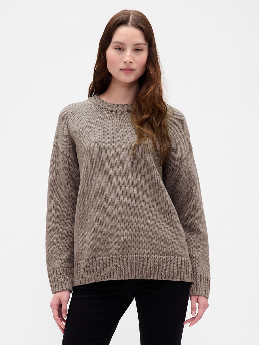 Brown Cotton Sweater Woman_1