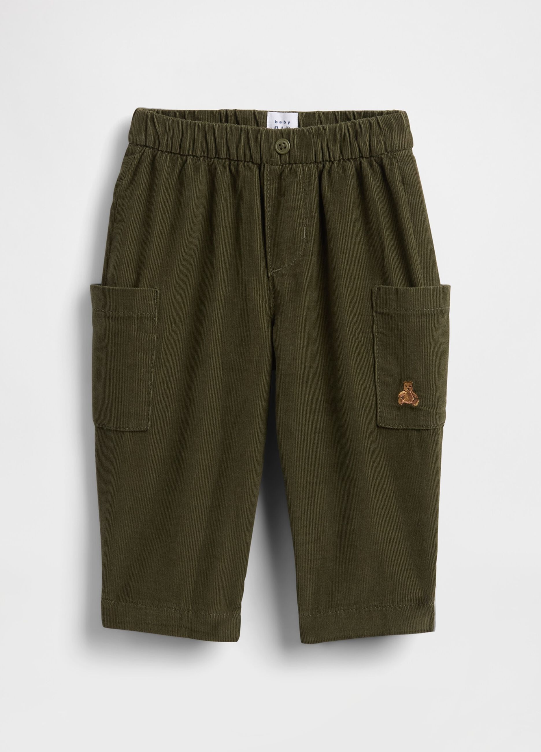Pantaloni verdi cargo in cotone