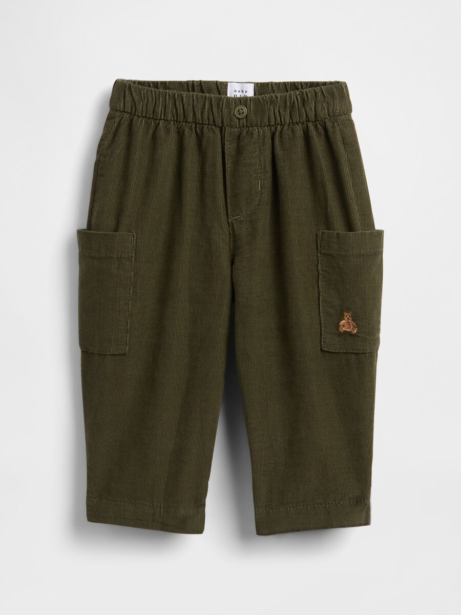 Pantaloni verdi cargo in cotone Neonato_0