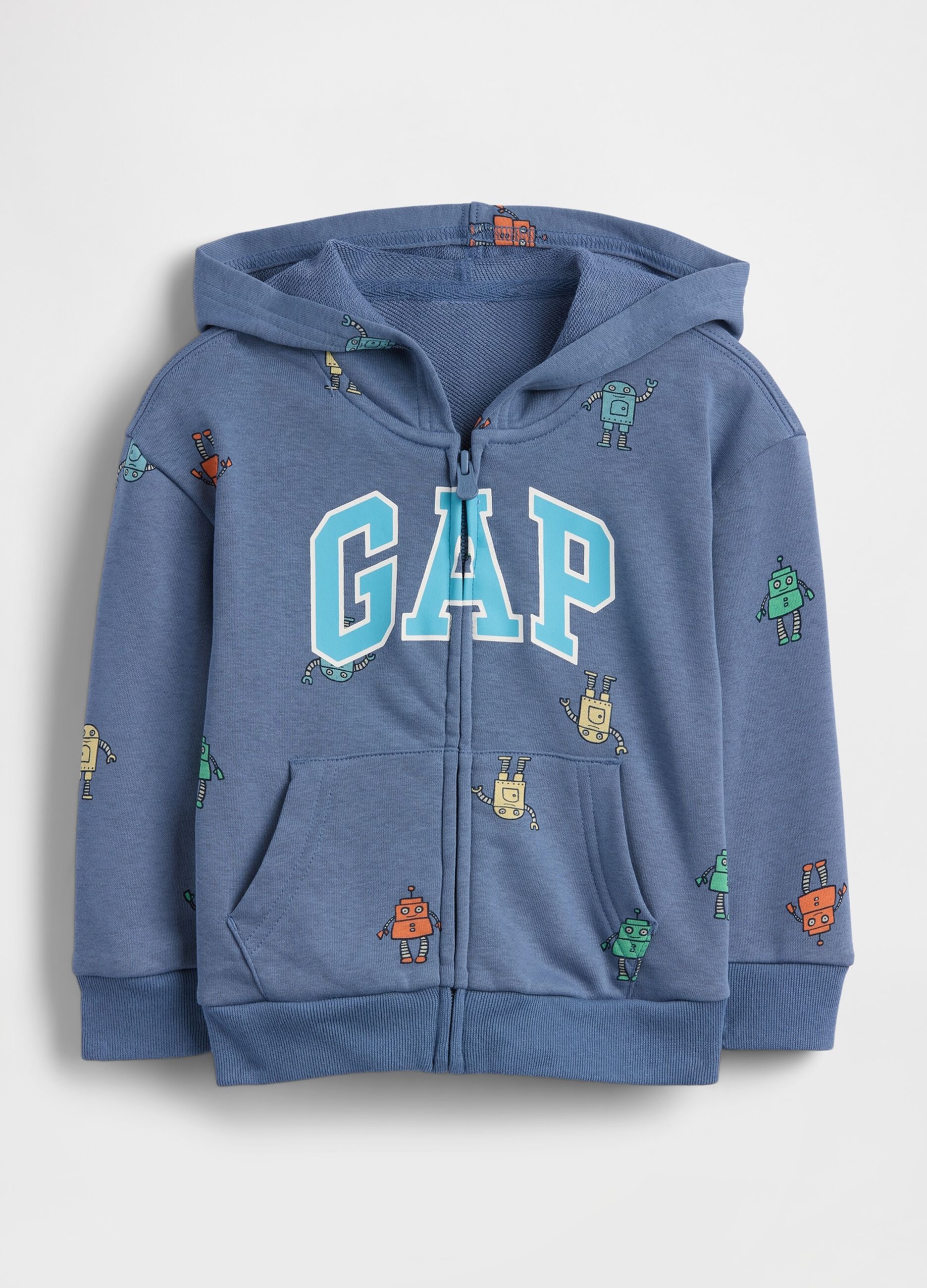 Felpa con logo GAP, cappuccio e zip in misto cotone