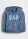 Felpa con logo GAP, cappuccio e zip in misto cotone_0