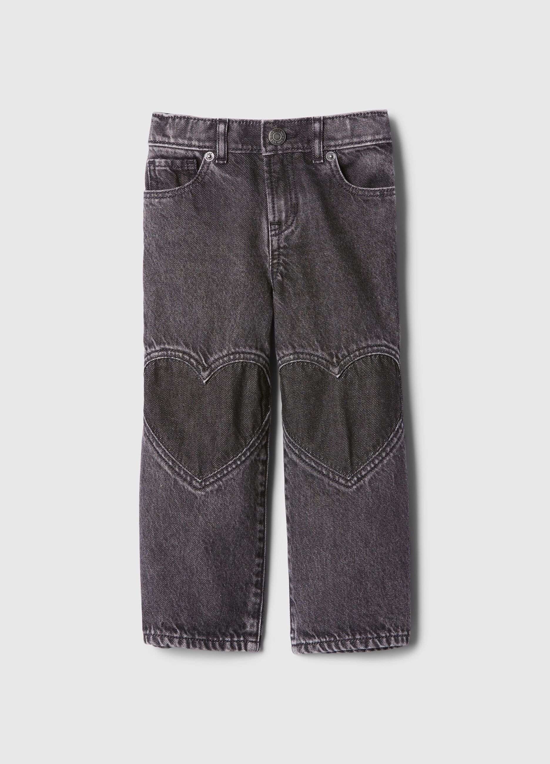 Jeans straight fit con cuori