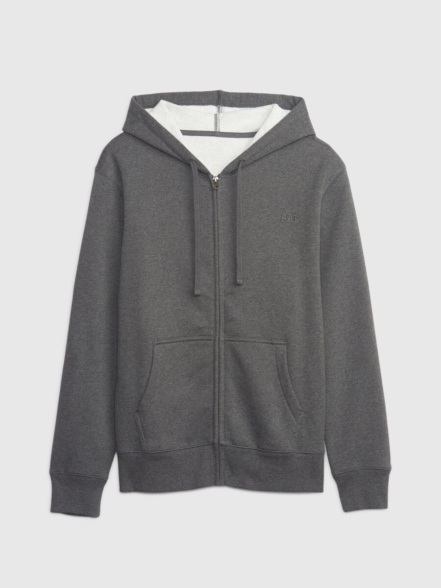 Full-zip sweatshirt with hood and mini logo embroidery Man_3