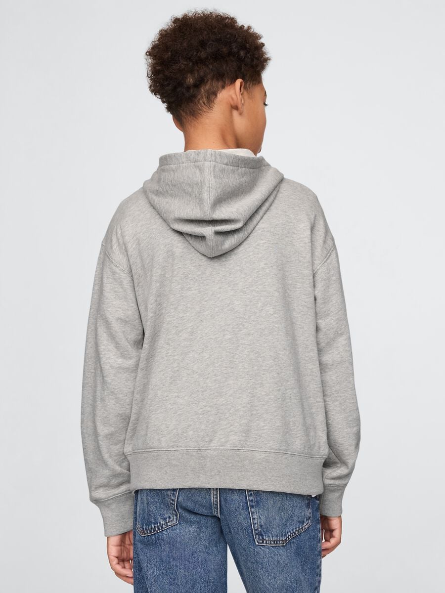 Felpa con logo GAP, cappuccio e full zip in misto cotone Bambino_1
