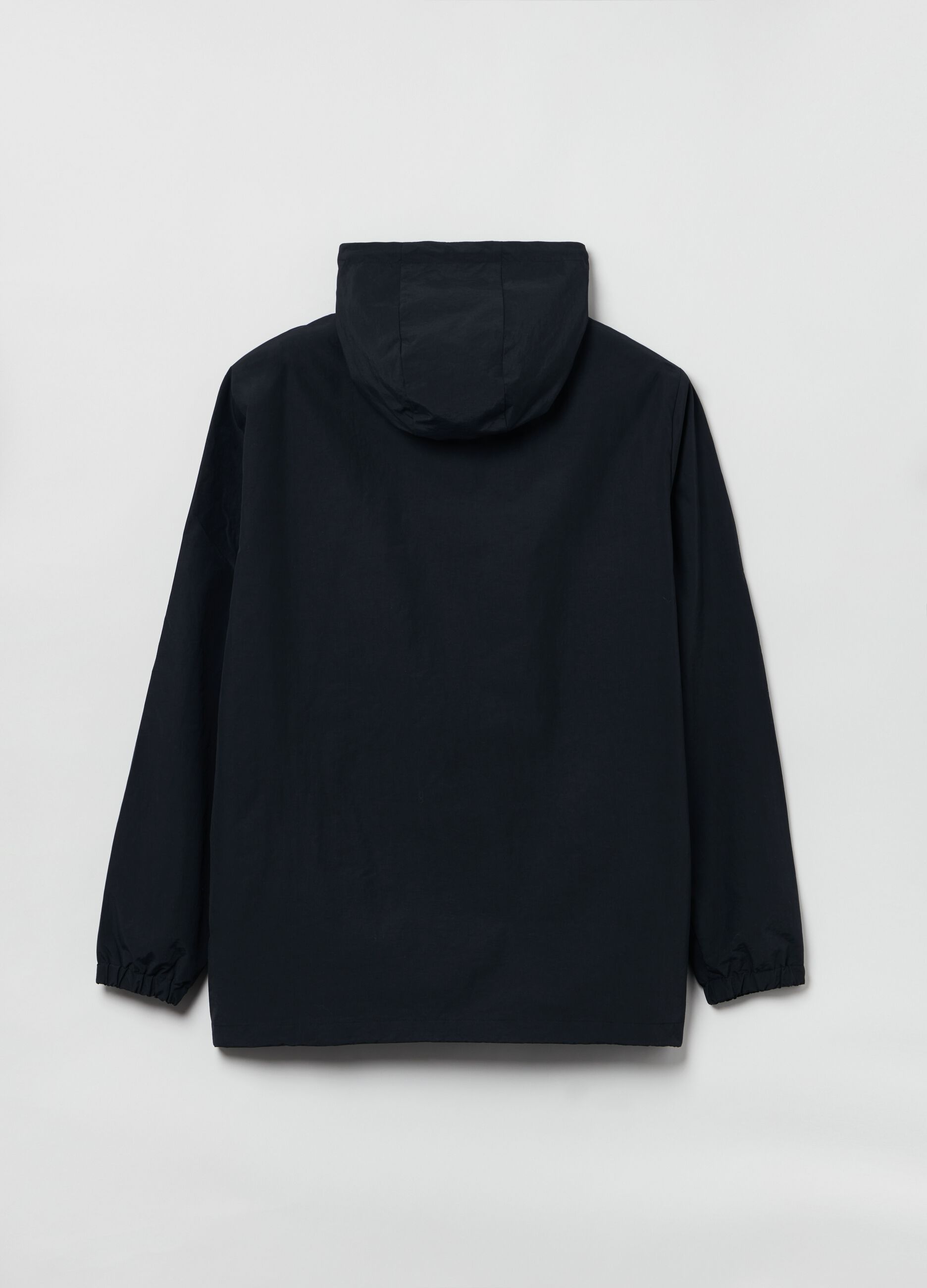 Short jacket in cotton and nylon with hood_2