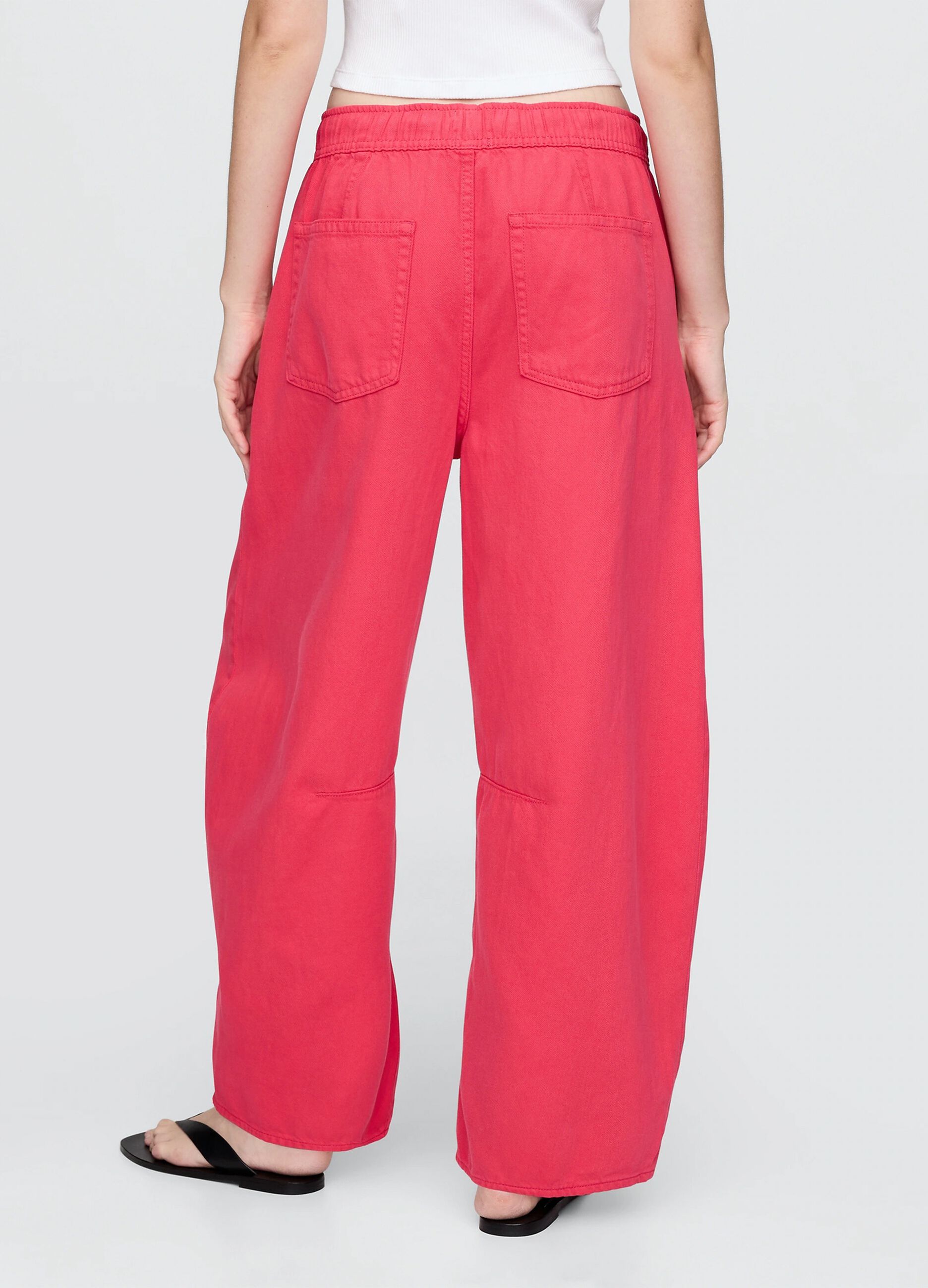 Pantaloni rosa in Lyocell e cotone_2