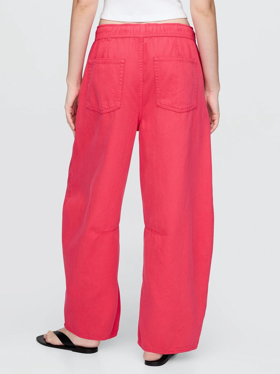 Pantaloni rosa in Lyocell e cotone Donna_2