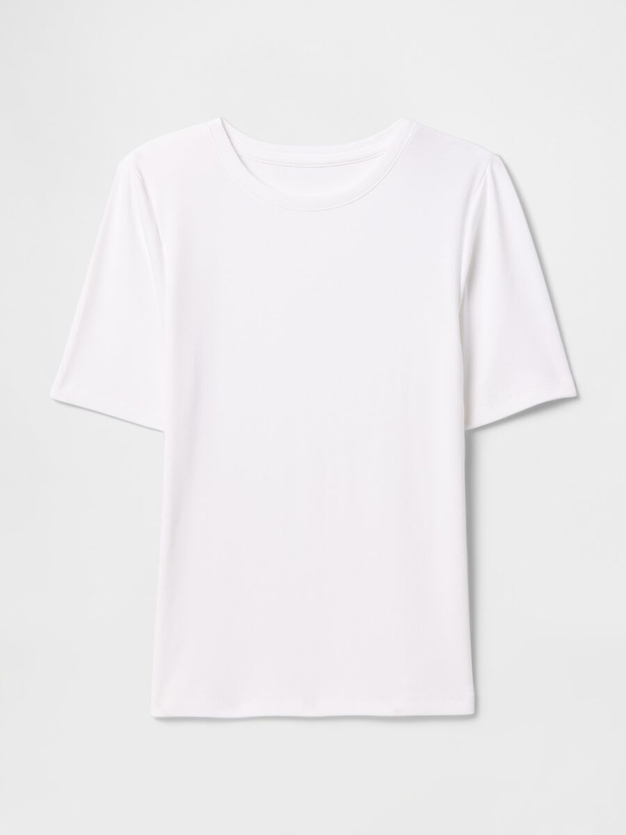 Maglietta elasticizzata a maniche corte Donna_3