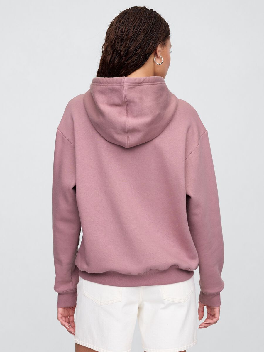 Felpa rosa con cappuccio e zip Donna_2