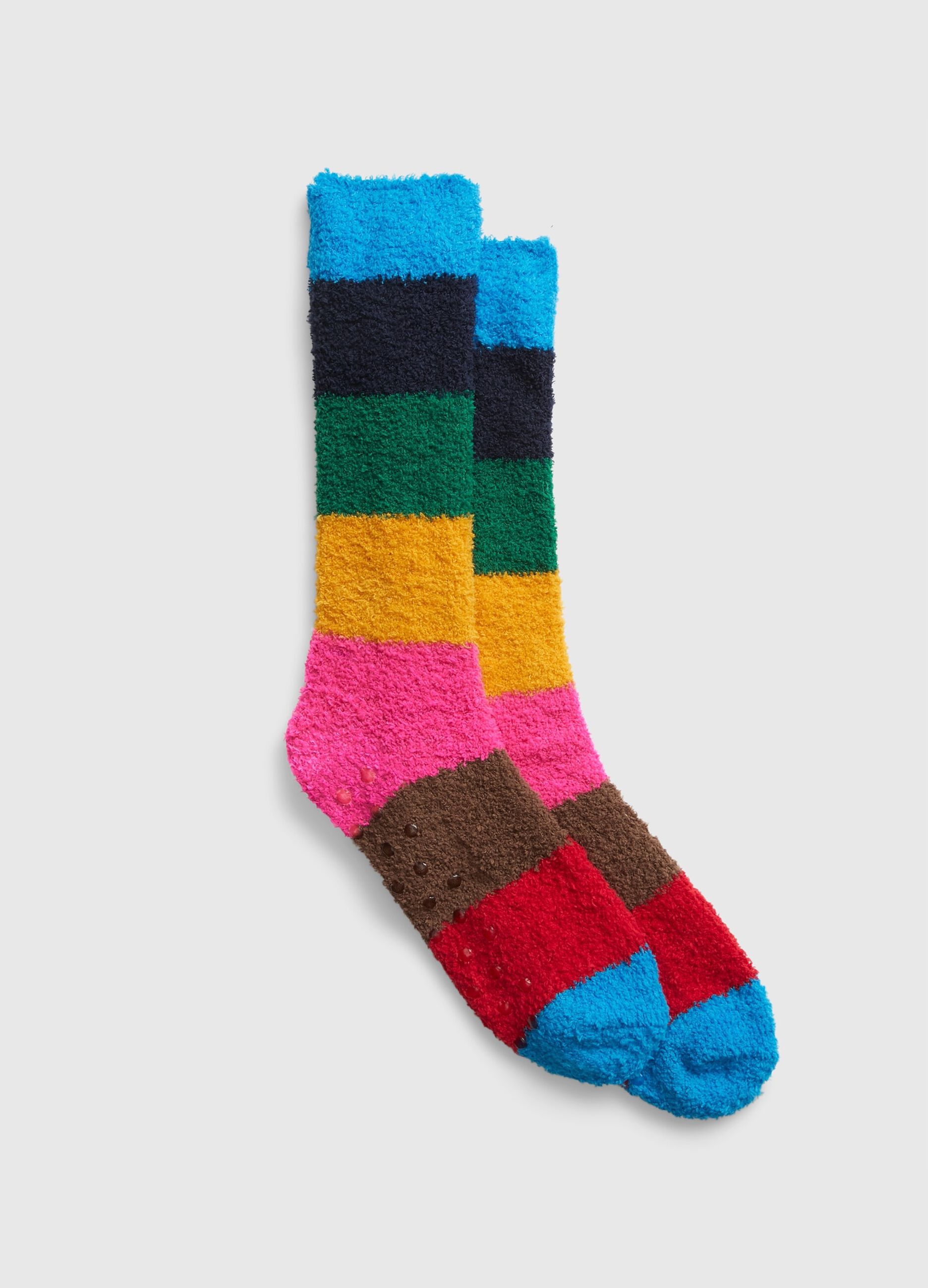 Happy Stripe slipper socks