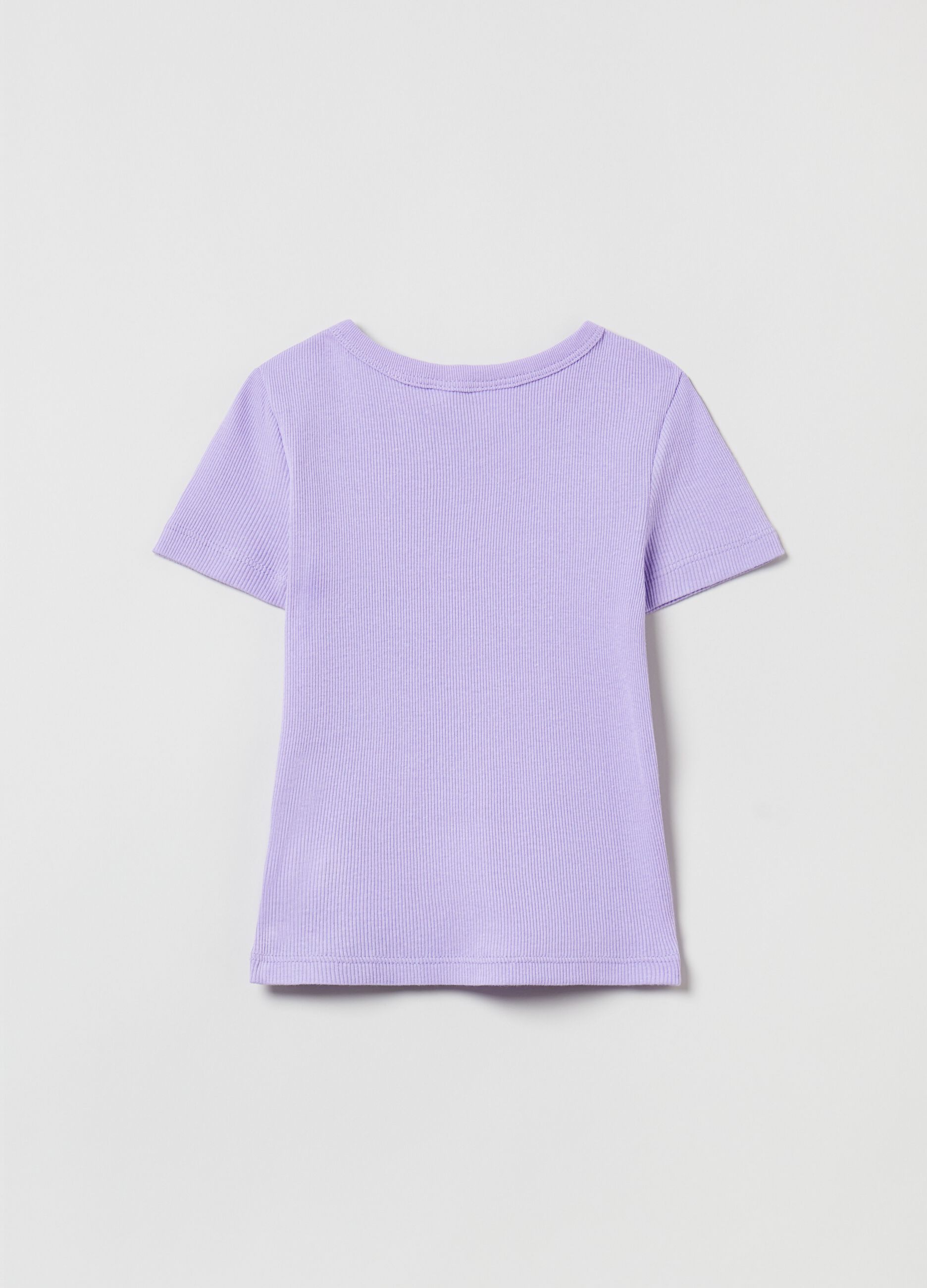 Ribbed T-shirt with round neck_1