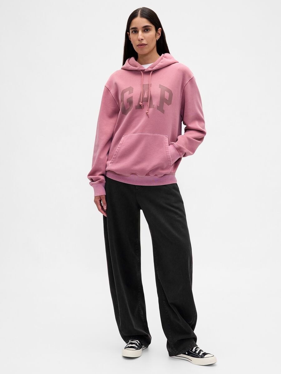 Pink hoodie with pouch pocket Woman_1