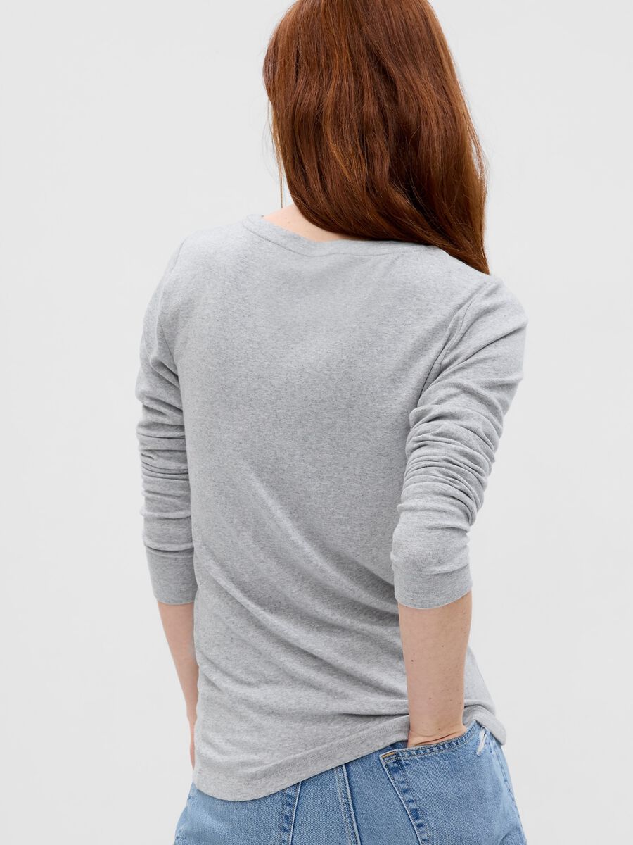 Long-sleeved T-shirt in cotton and modal Woman_1