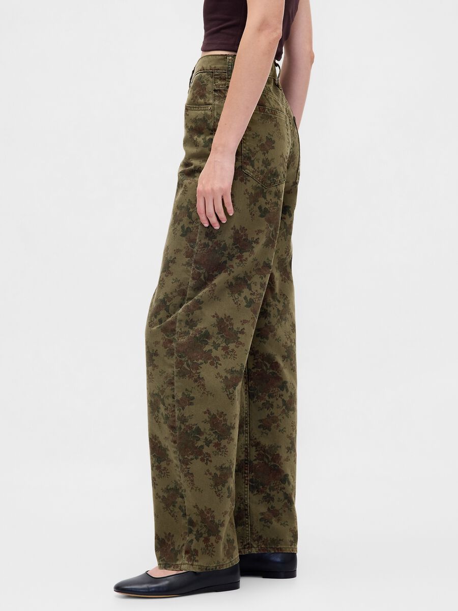 Pantaloni in cotone con stampa Donna_3