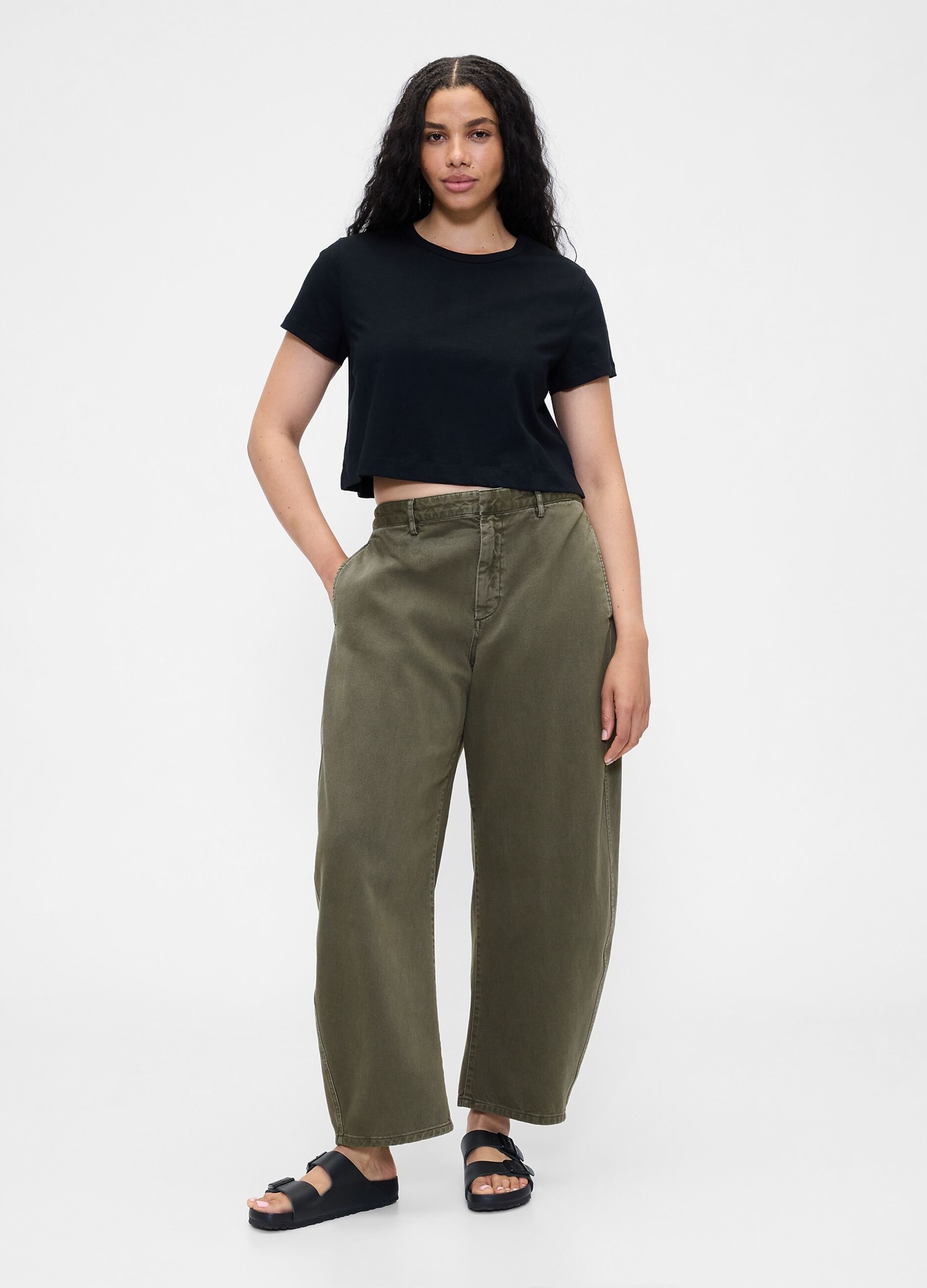 Pantaloni verde in cotone_4