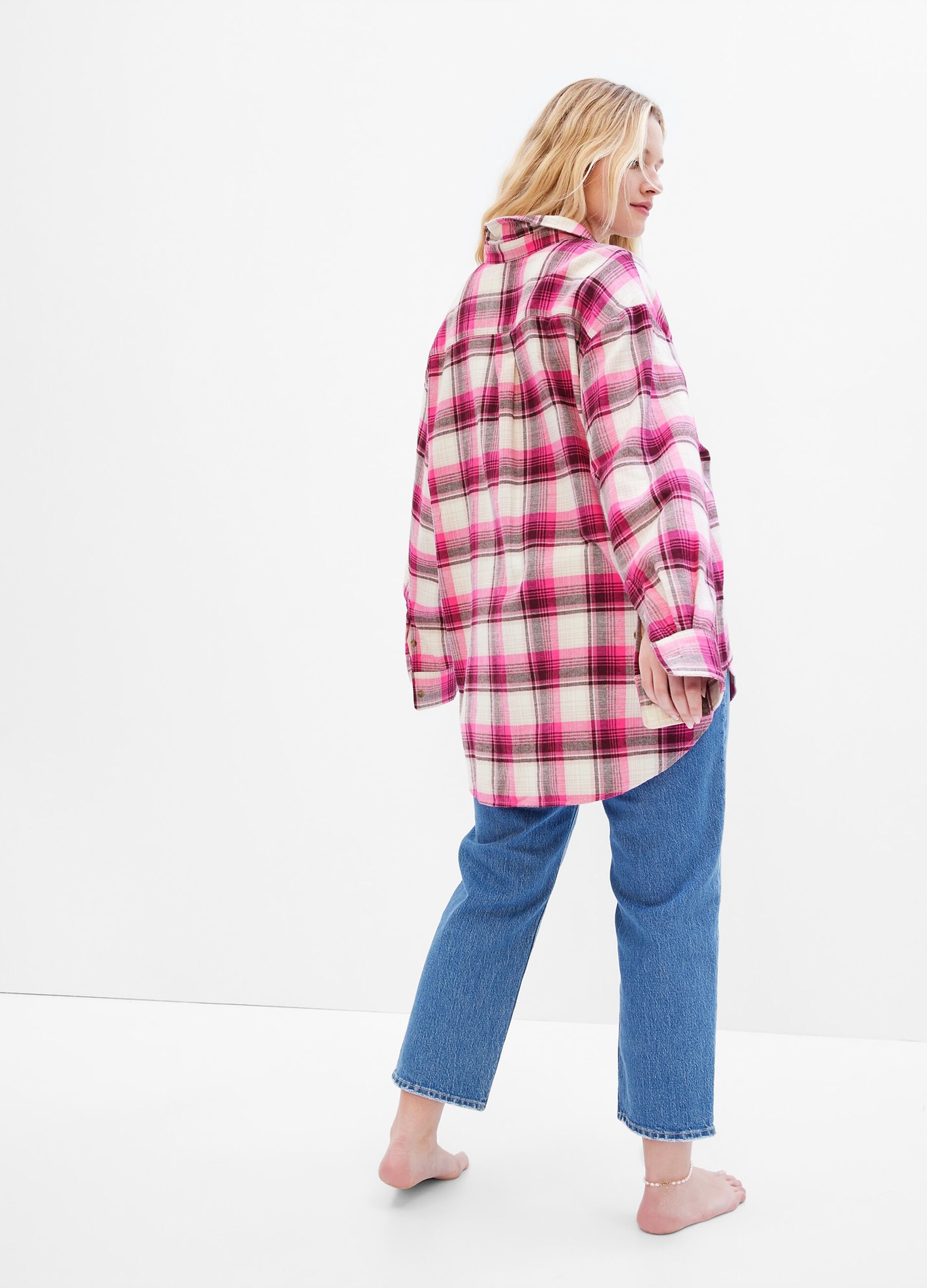 Oversize shirt in check flannel_4